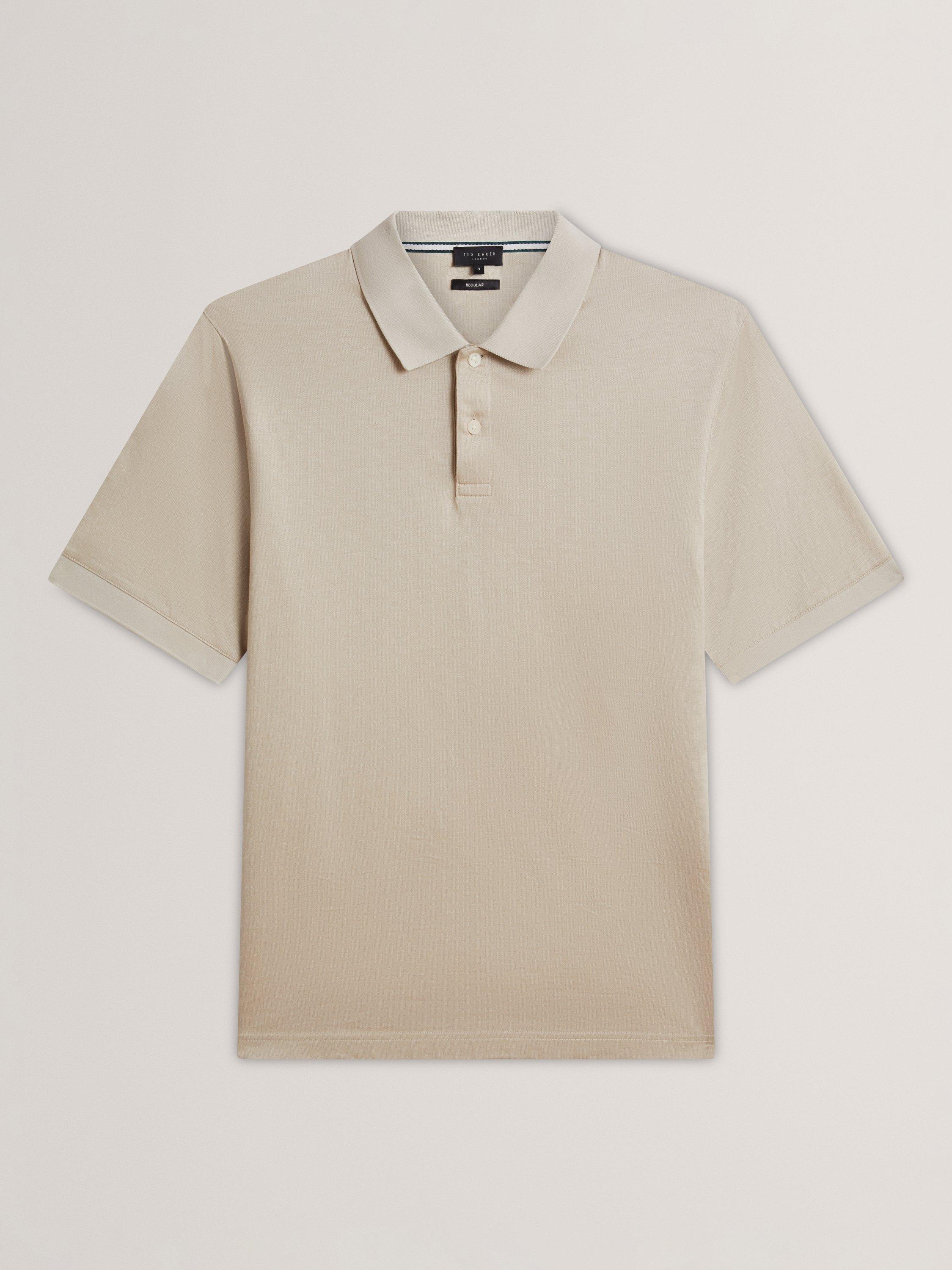 Product image 6 of 6, which shows Ted Baker Auguso Cotton Regular Fit Short Sleeve Polo Shirt, Ecru, L