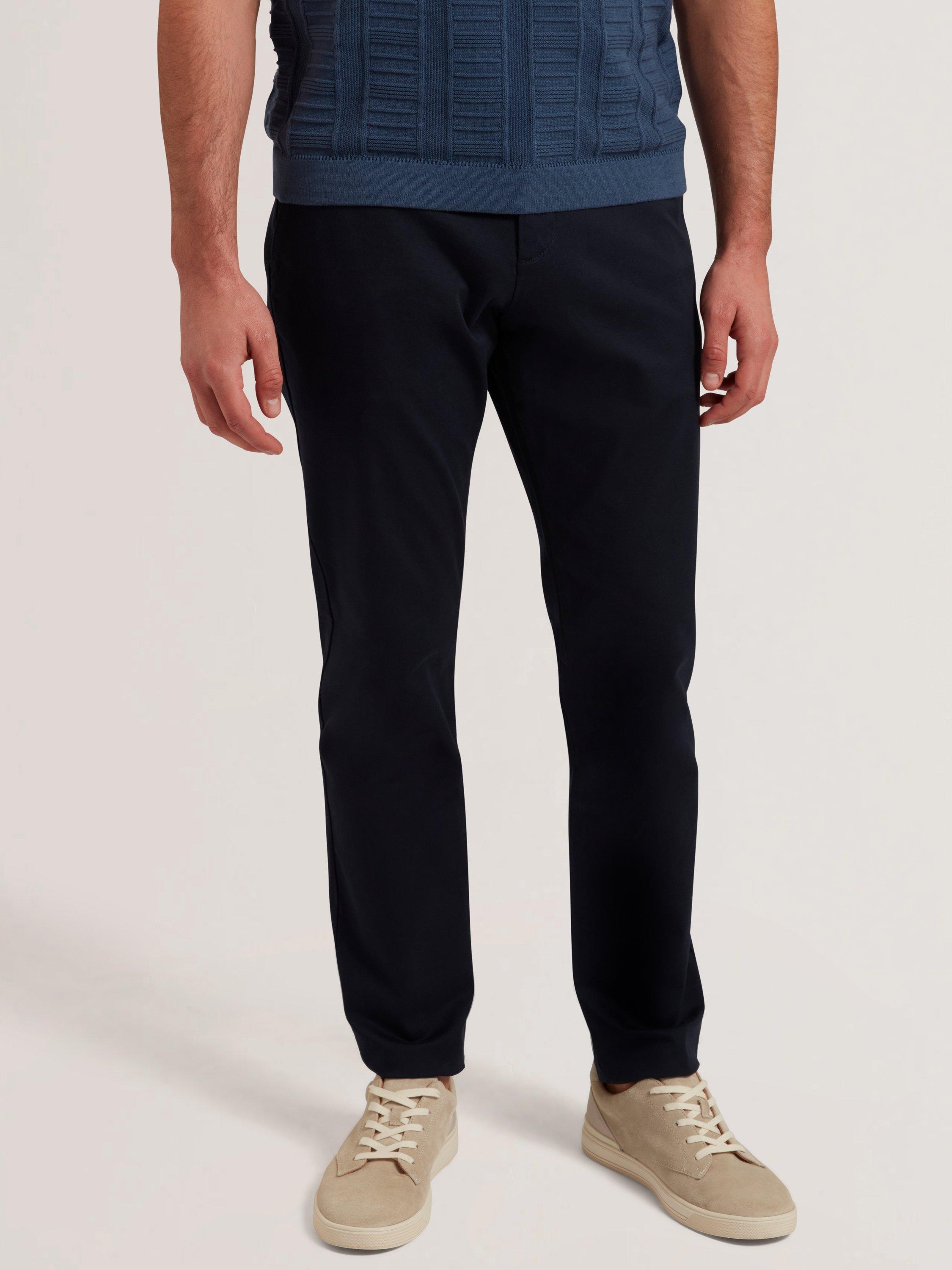 Product image 1 of 5, which shows Ted Baker Batford Cotton Blend Core Chinos, Navy, M
