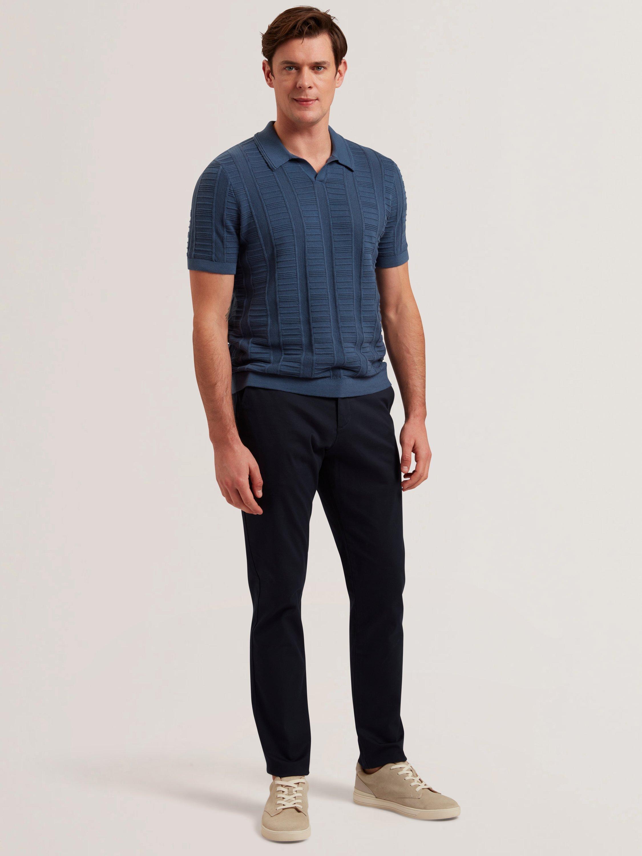 Product image 4 of 5, which shows Ted Baker Batford Cotton Blend Core Chinos, Navy, M