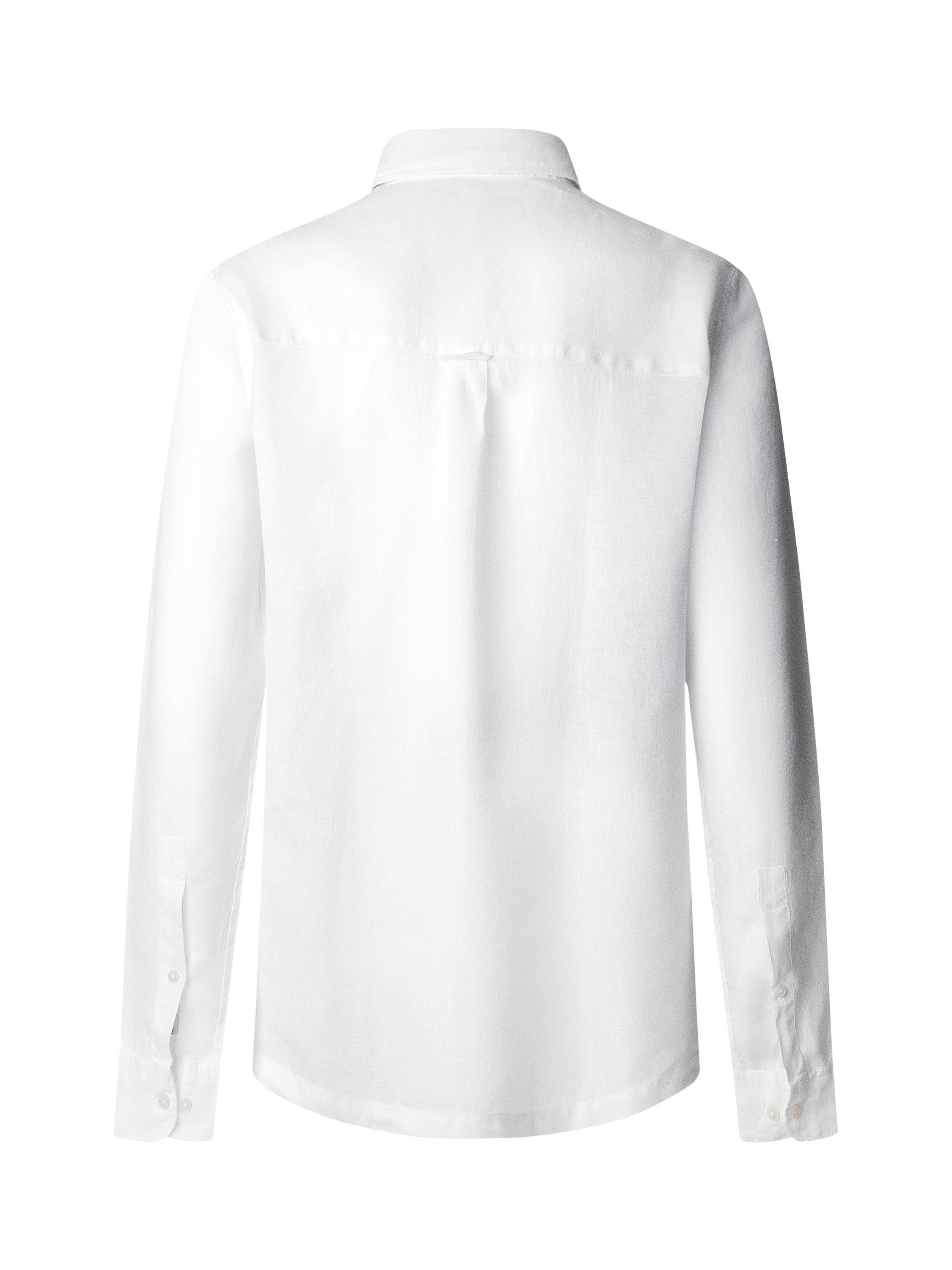 Product image 7 of 7, which shows Hackett London Linen Regular Fit Half-Placket Shirt, Optic White, XS