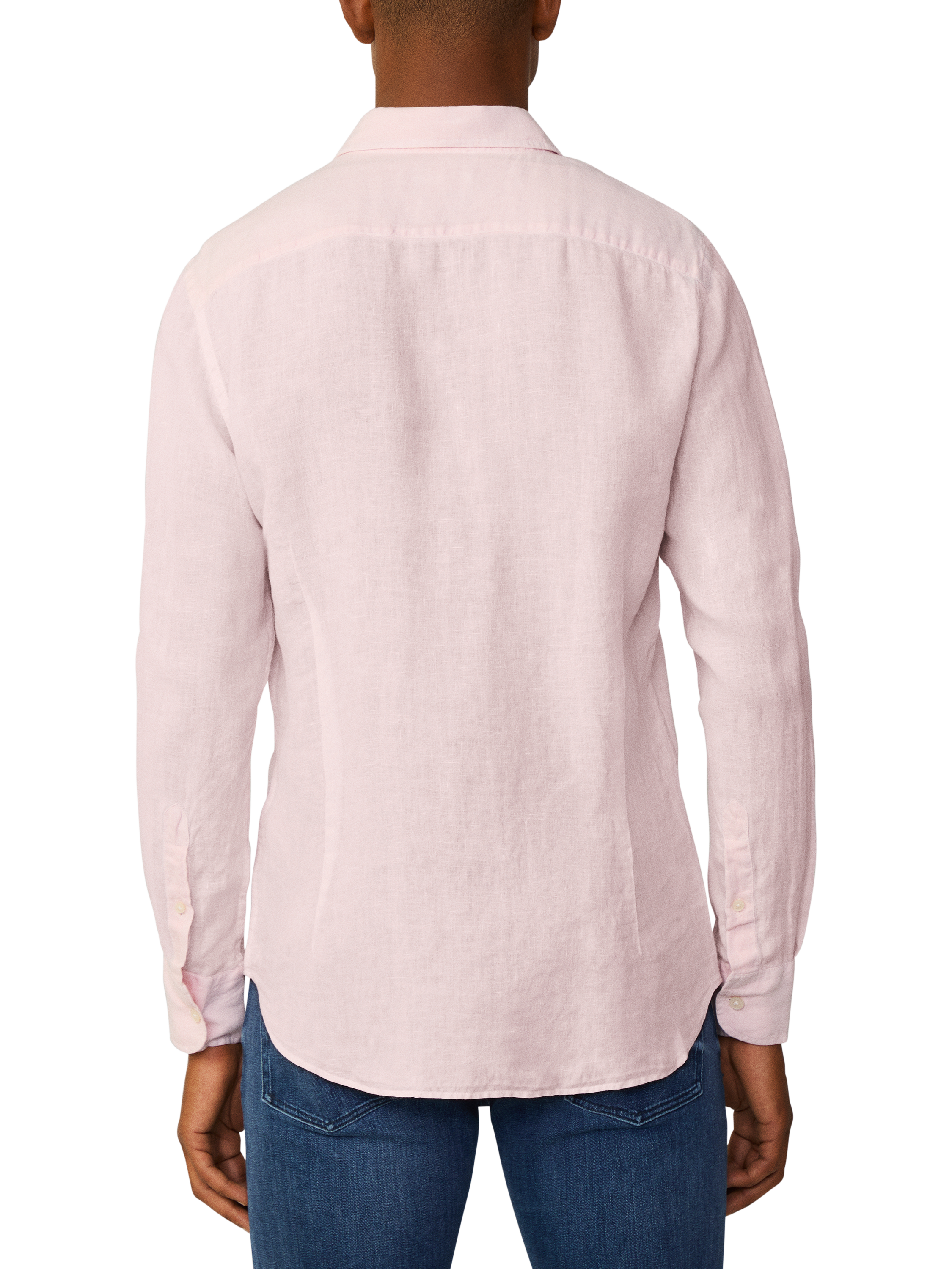 Product image 3 of 7, which shows Hackett London Linen Tailored Fit Garment-Dyed Shirt, Summer Pink, XS