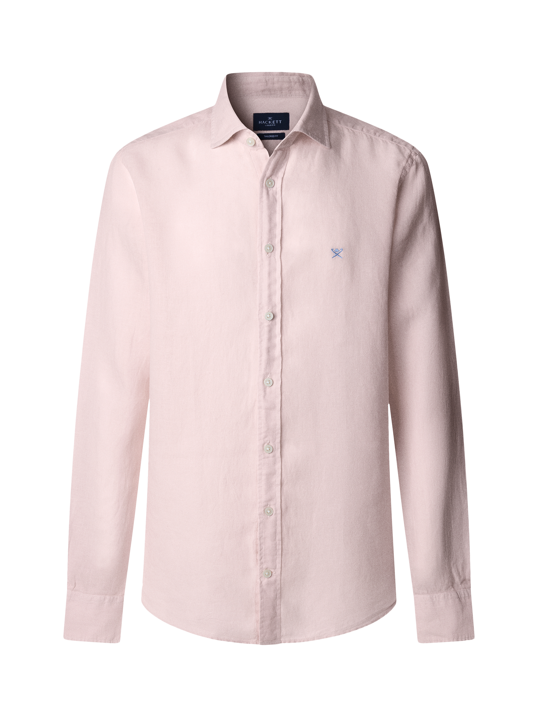 Product image 6 of 7, which shows Hackett London Linen Tailored Fit Garment-Dyed Shirt, Summer Pink, XS