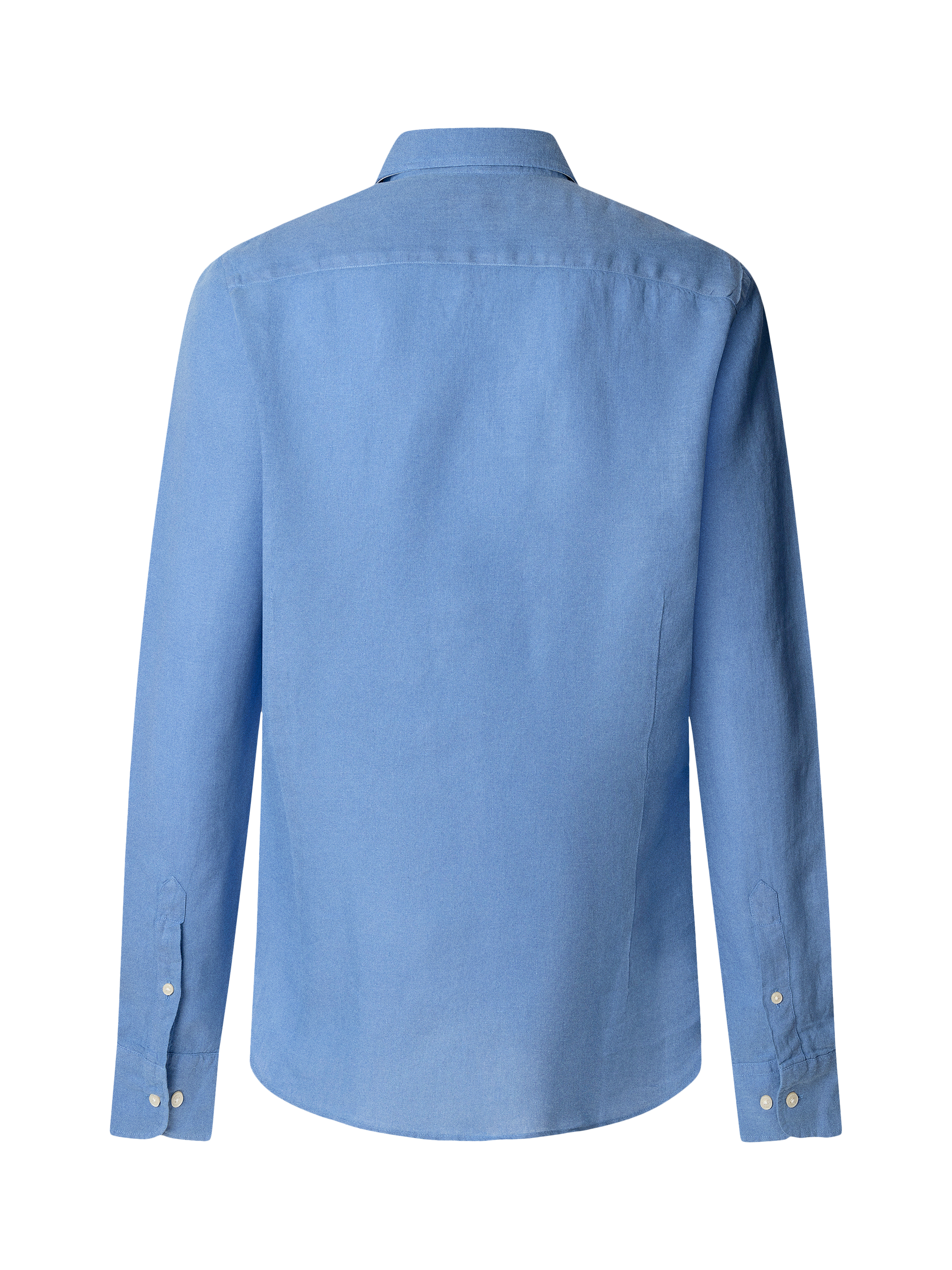 Product image 7 of 7, which shows Hackett London Linen Tailored Fit Garment-Dyed Shirt, Sea Blue, XS