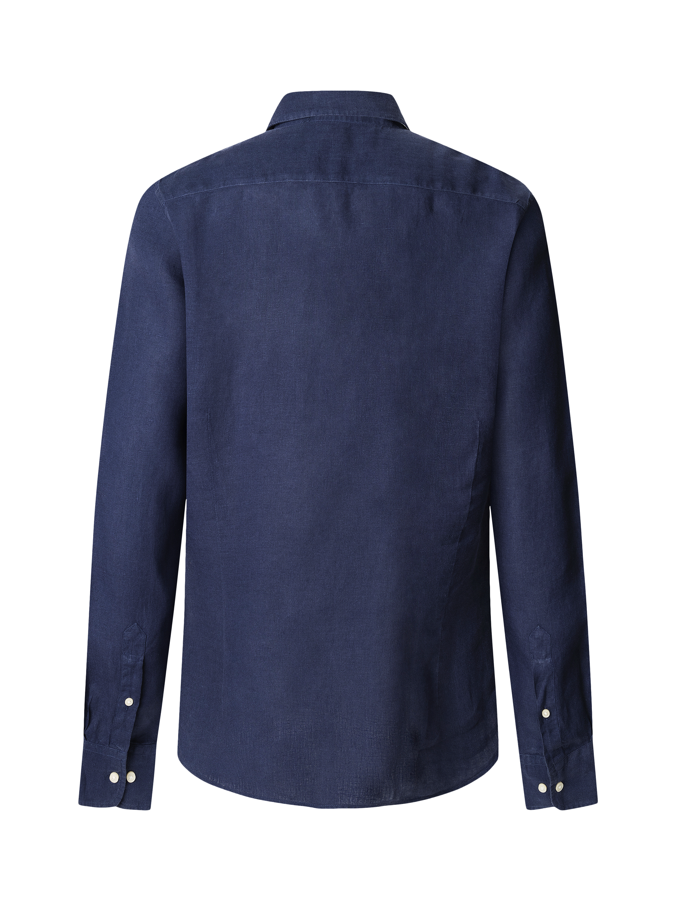 Product image 7 of 7, which shows Hackett London Linen Tailored Fit Garment-Dyed Shirt, Ink Blue, XS