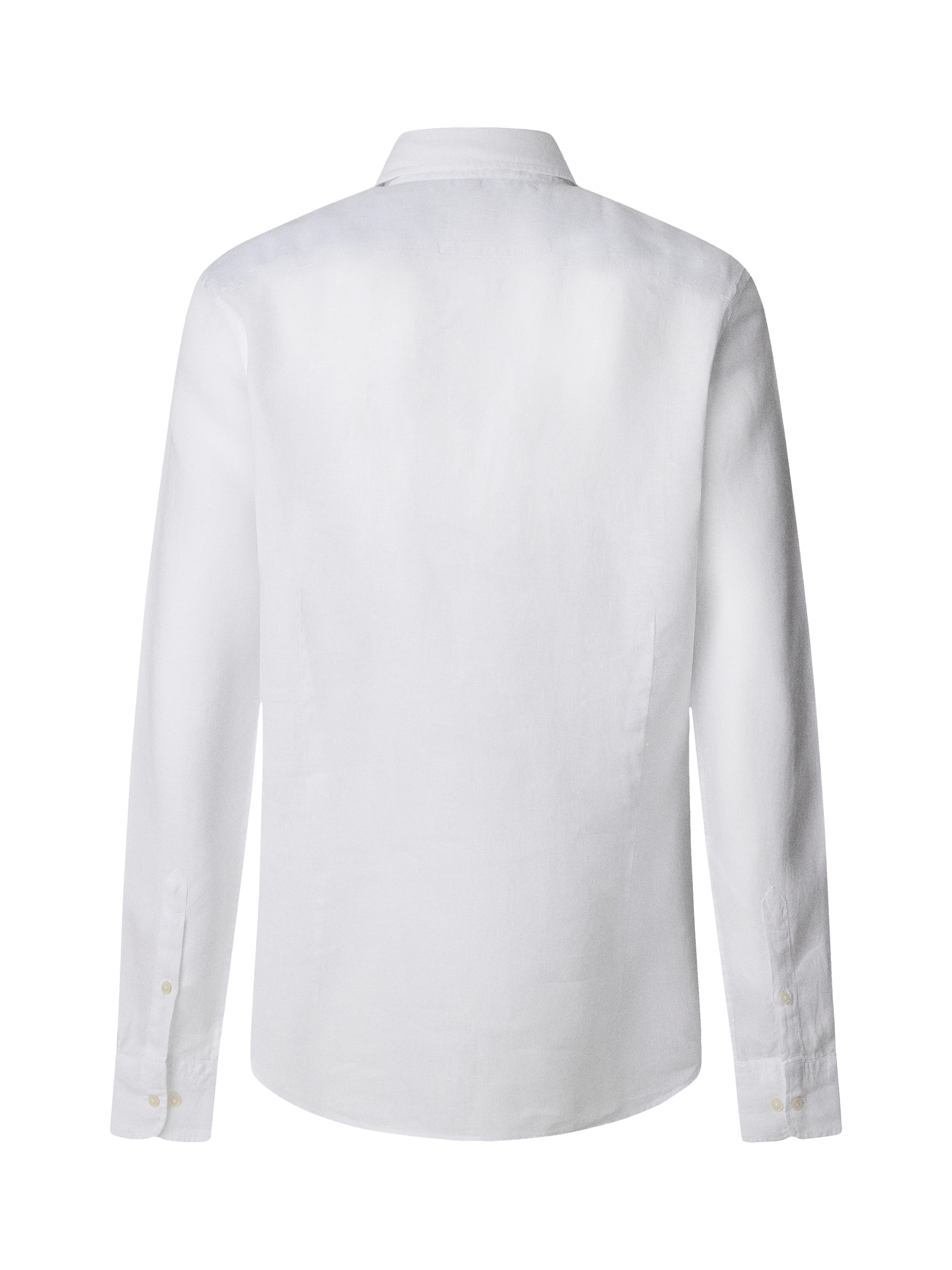 Product image 7 of 7, which shows Hackett London Linen Tailored Fit Garment-Dyed Shirt, Optic White, XS