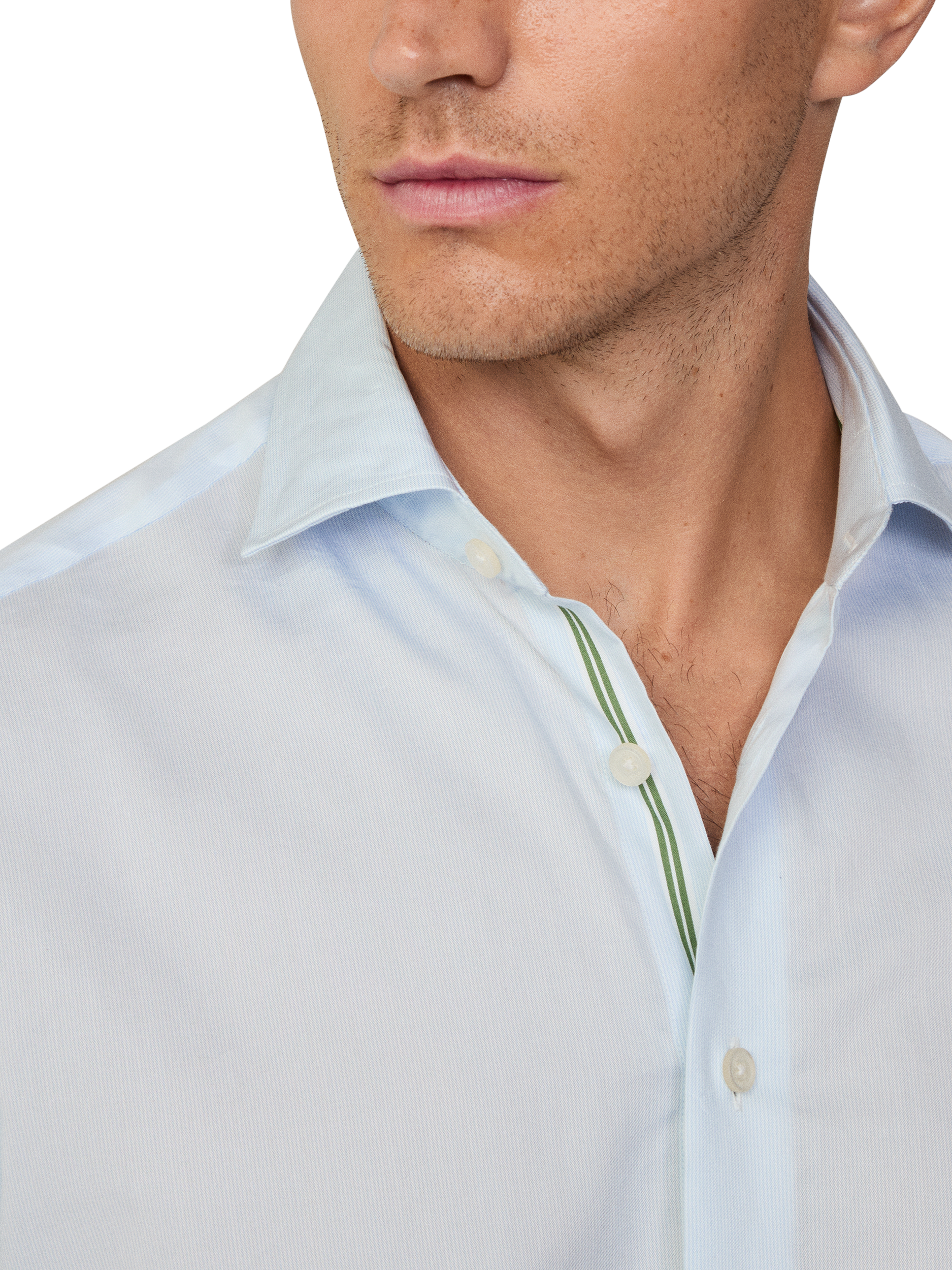 Product image 4 of 7, which shows Hackett London Cotton Classic Fit Kent Cutaway Shirt, Sky Blue, XXL