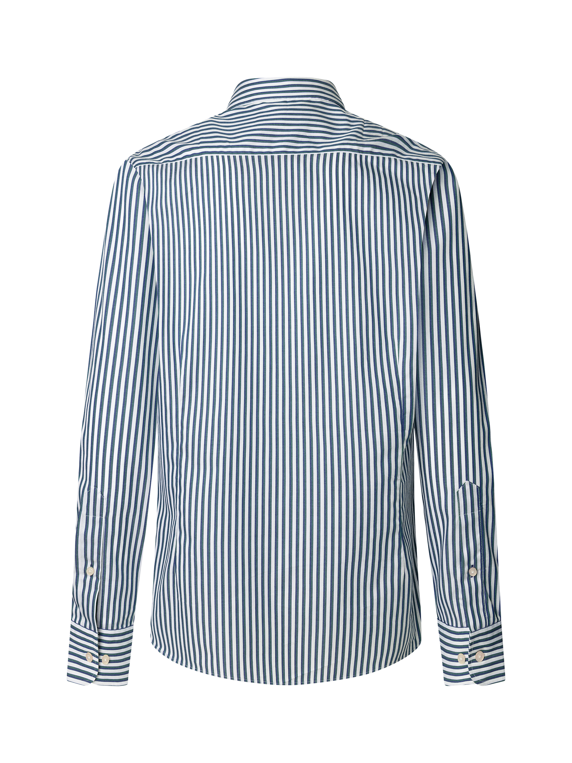 Product image 7 of 7, which shows Hackett London Cotton Classic Fit Kent Cutaway Stripe Shirt, Ivy Green/White, XL