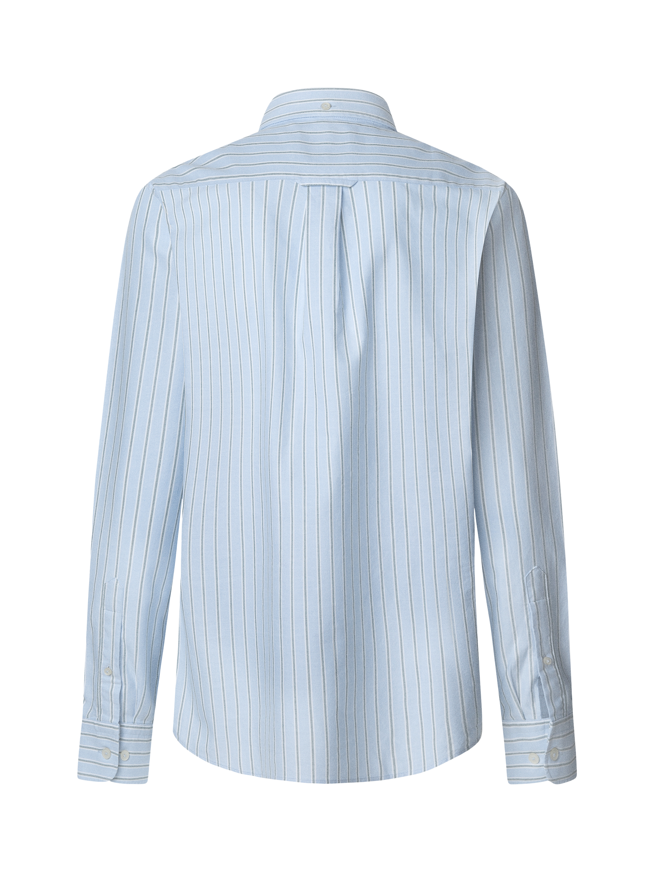 Product image 7 of 7, which shows Hackett London Cotton Classic Fit Brompton Button-Down Stripe Shirt, Sky Blue/Green, XXL