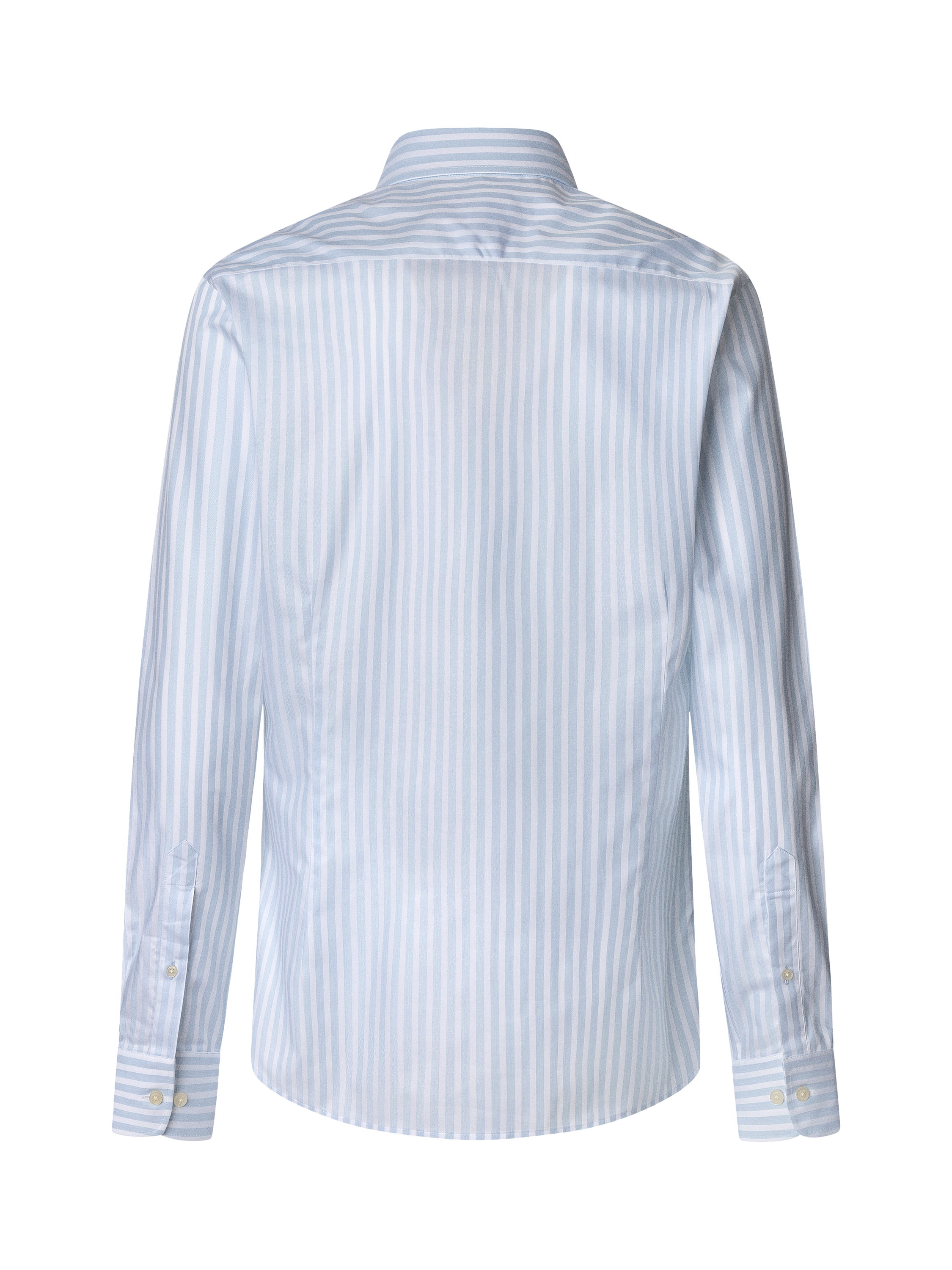 Product image 7 of 7, which shows Hackett London Cotton Tailored Fit Bengal Stripe Shirt, Sky Blue, XXL