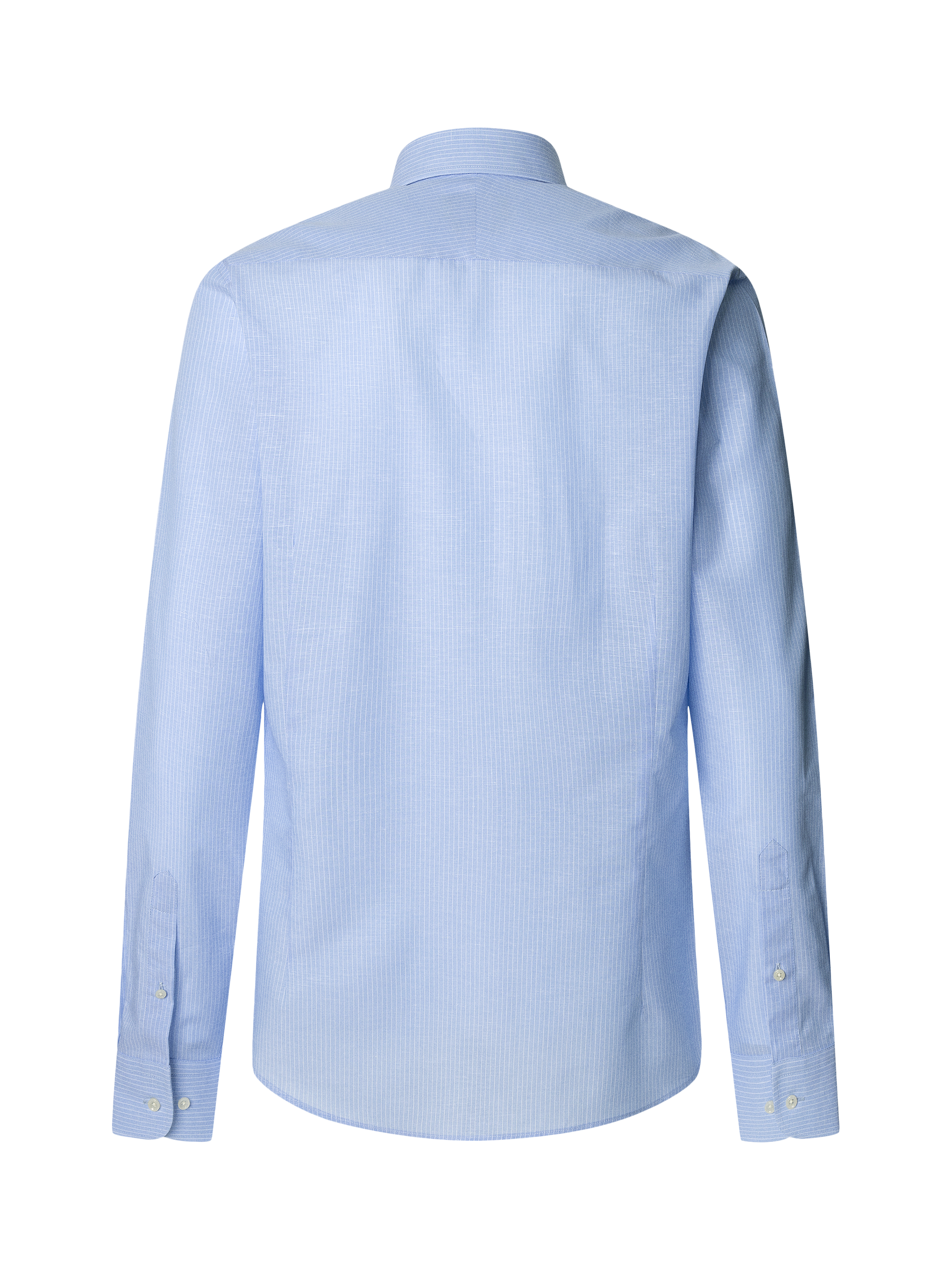 Product image 7 of 7, which shows Hackett London Linen Blend Knightsbridge Cutaway Collar Tailored Fit Stripe Shirt, Sky Blue, S