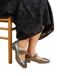 Jones Bootmaker Zuri Leather Mary Jane Shoes, Pewter