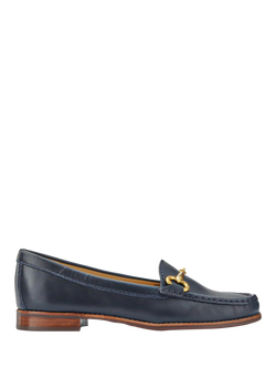 Jones Bootmaker Lorella Wide Fit Leather Loafers, Navy