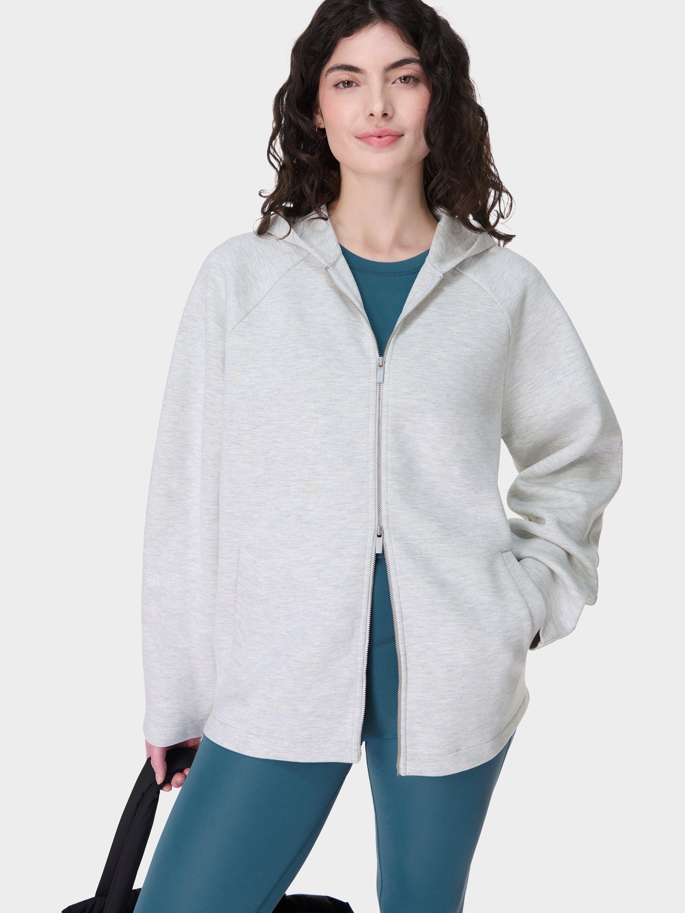 Longline Zip Mint Velvet Zip Sweatshirt Velour Zip Through Hoodie