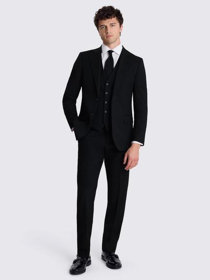 Moss Tailored Fit Stretch Suit Jacket - view 2, Black