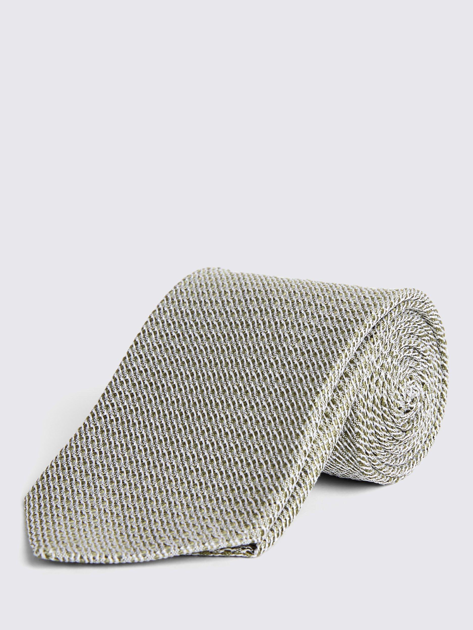 Product image 1 of 2, which shows Moss Grenadine Silk Tie, Green, One Size