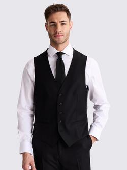 Moss Tailored Fit Stretch Waistcoat, Black