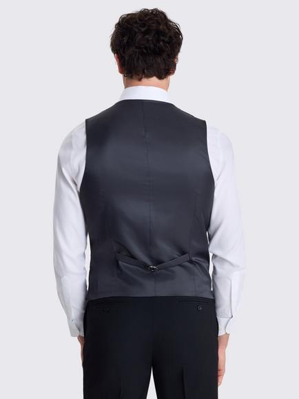 Moss Tailored Fit Stretch Suit Waistcoat - view 2, Black