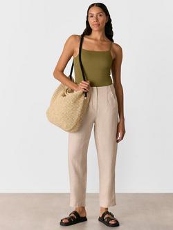 Whistles Mixed Rib Swimsuit, Olive - view 2, Olive