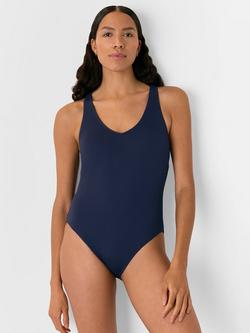 Whistles Textured Ring Detail Swimsuit, Navy, Navy