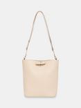 Whistles Cleo Toggle Leather Bucket Bag, Black, Ivory