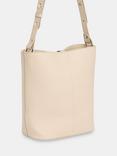 Whistles Cleo Toggle Leather Bucket Bag, Black, Ivory