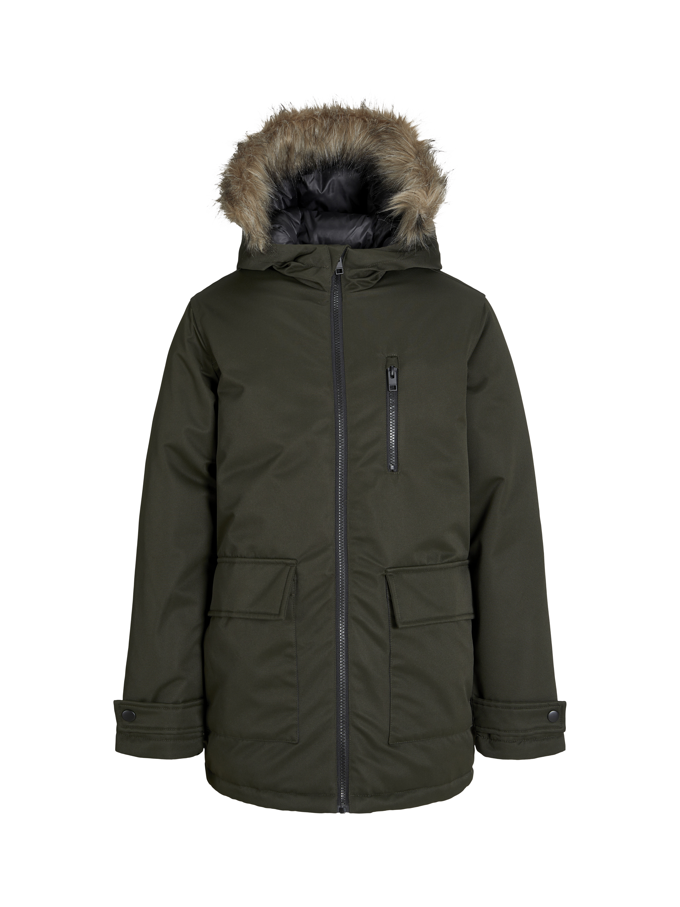 Lightweight Jacket Jones New York Faux Fur Quilted Coat Brown New