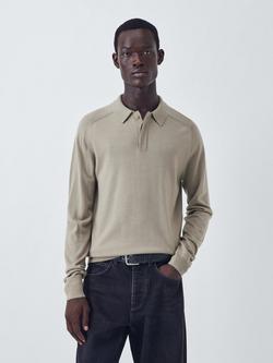 Kin Merino Wool Polo Neck Jumper, Laurel Oak, Laurel Oak