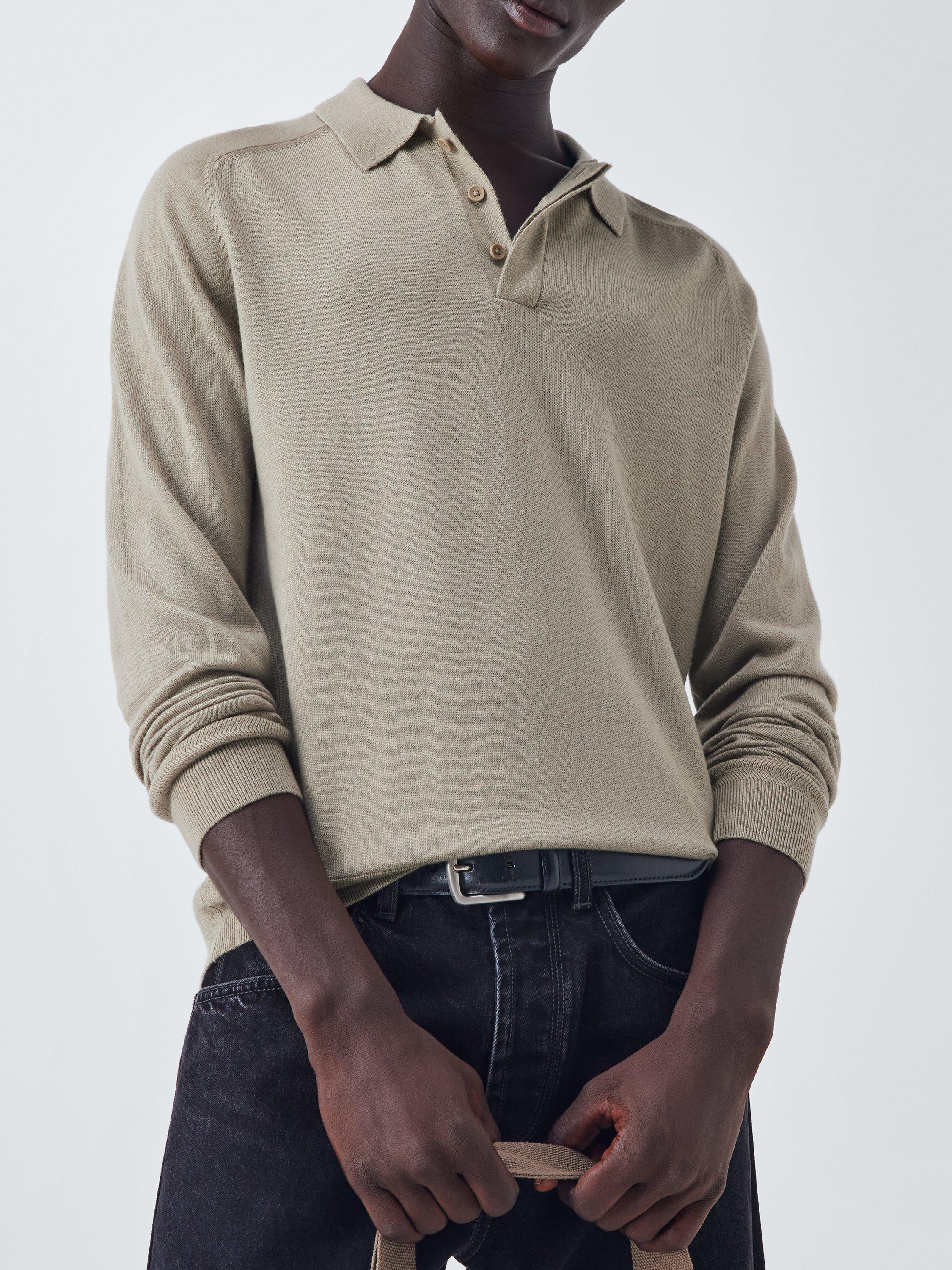 Product image 6 of 6, which shows Kin Merino Wool Polo Neck Jumper, Laurel Oak, S