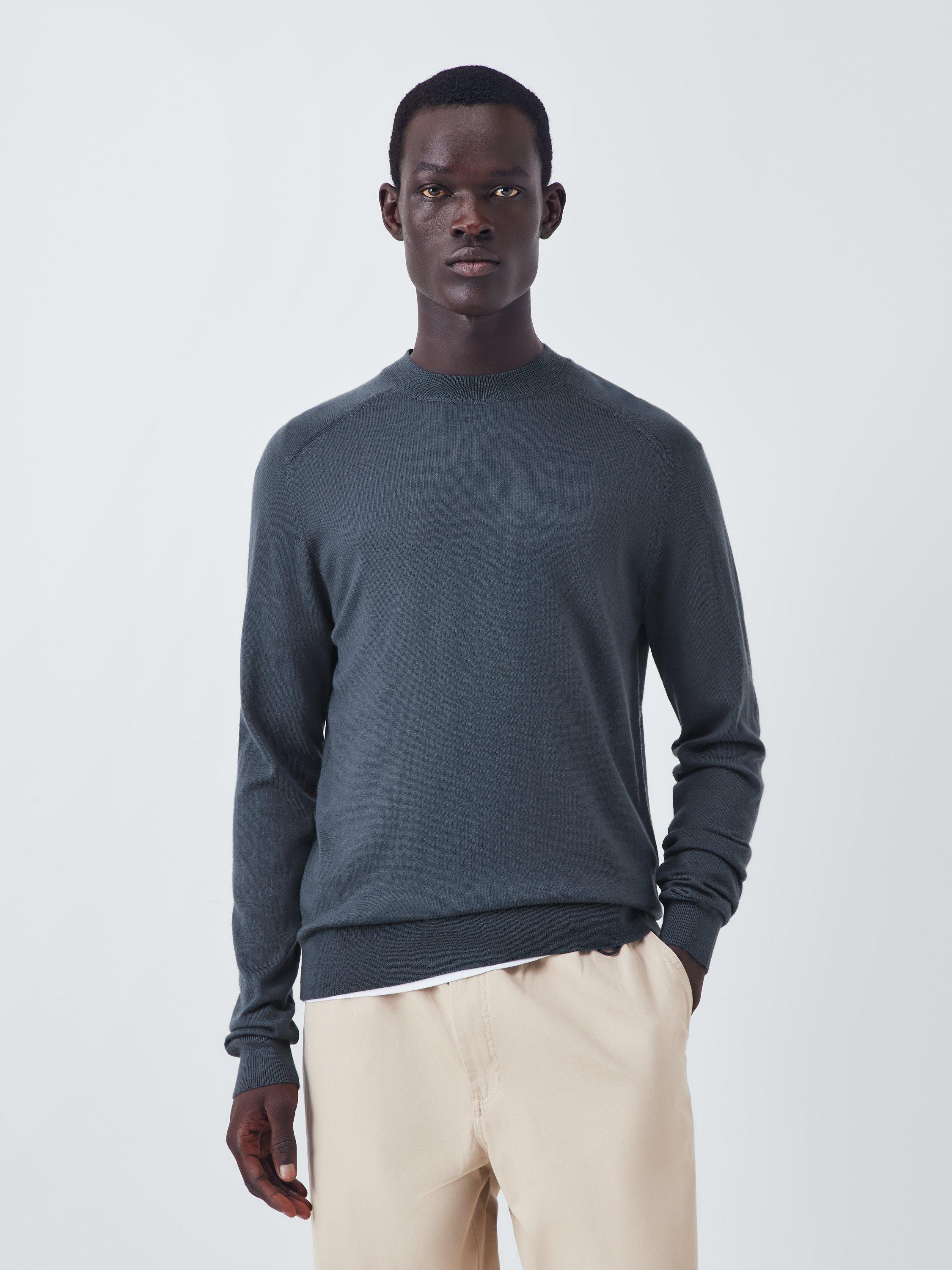 Product image 1 of 6, which shows Kin Merino Wool Saddle Neck Jumper, Slate Blue, S