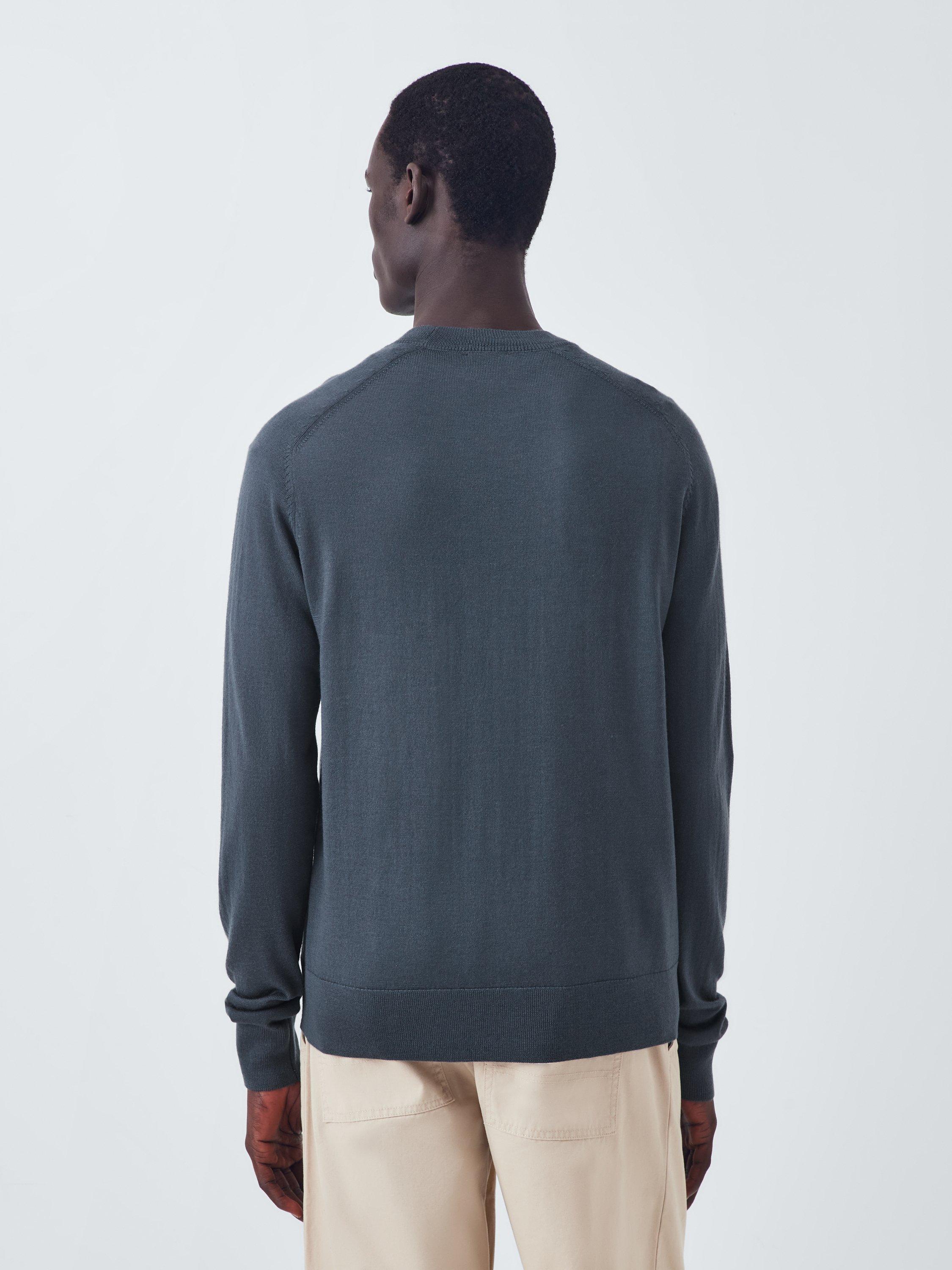 Product image 2 of 6, which shows Kin Merino Wool Saddle Neck Jumper, Slate Blue, S