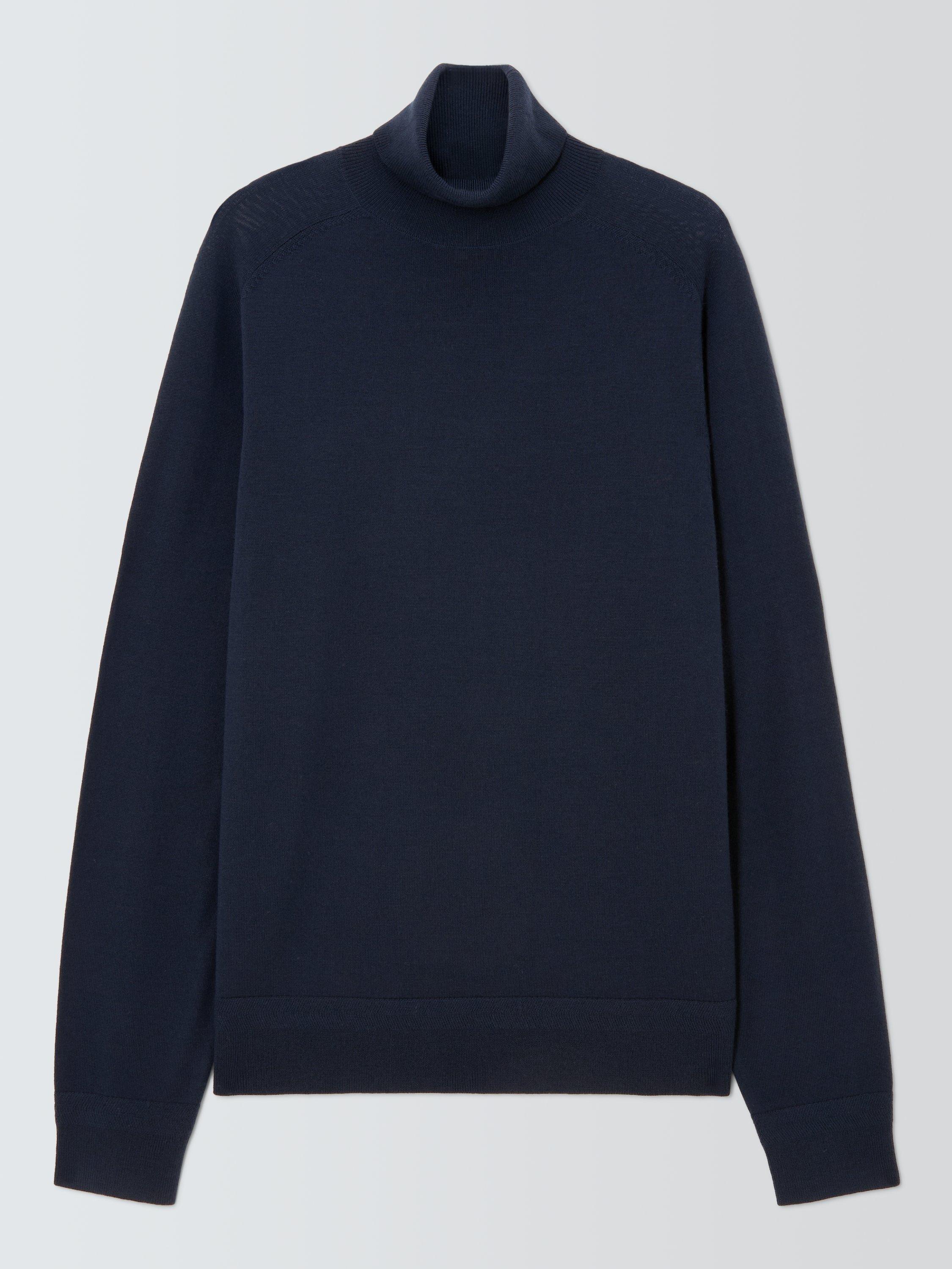 Product image 4 of 6, which shows Kin Merino Wool Roll Neck Jumper, Dark Sapphire, S