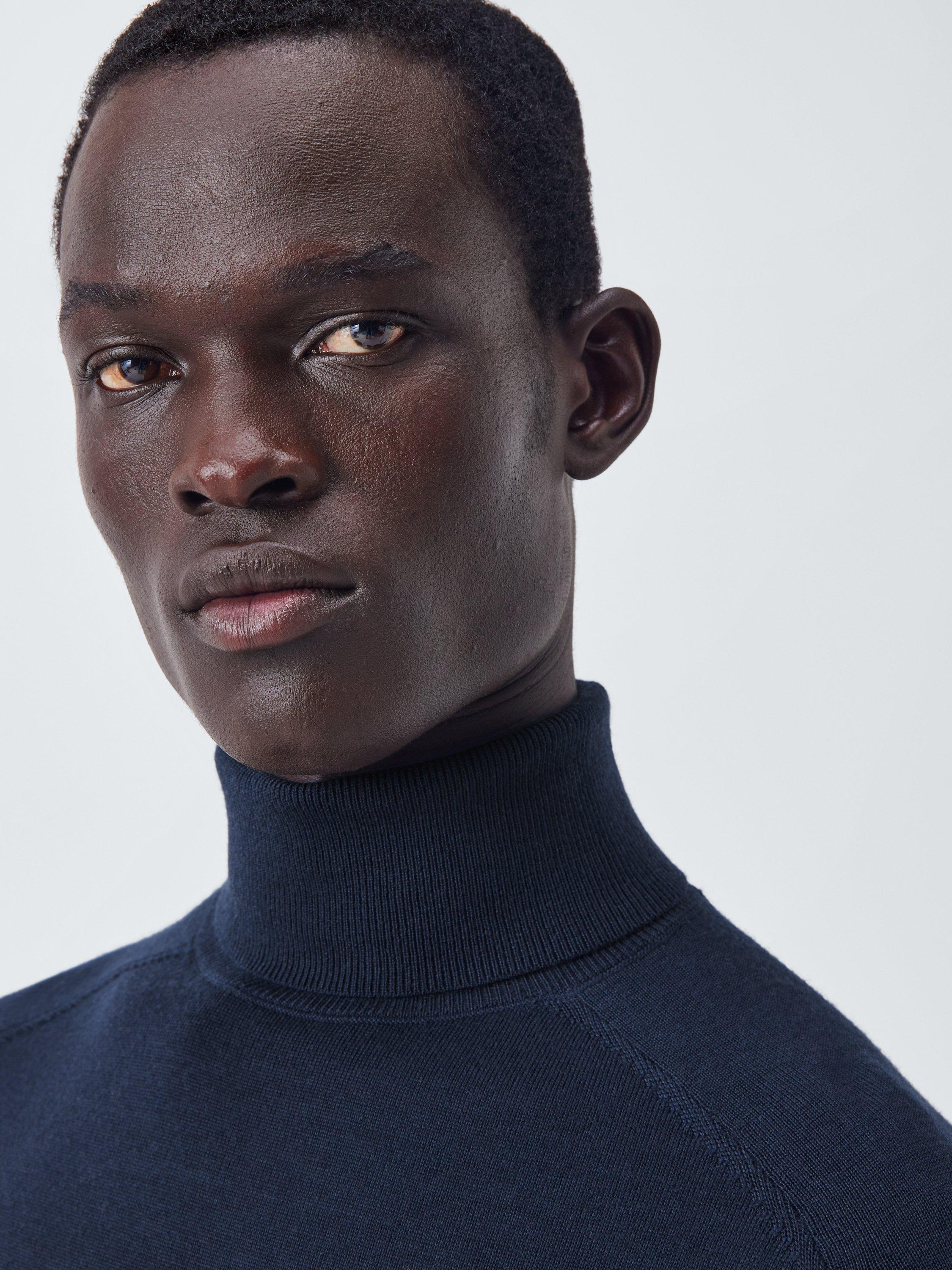 Product image 5 of 6, which shows Kin Merino Wool Roll Neck Jumper, Dark Sapphire, S