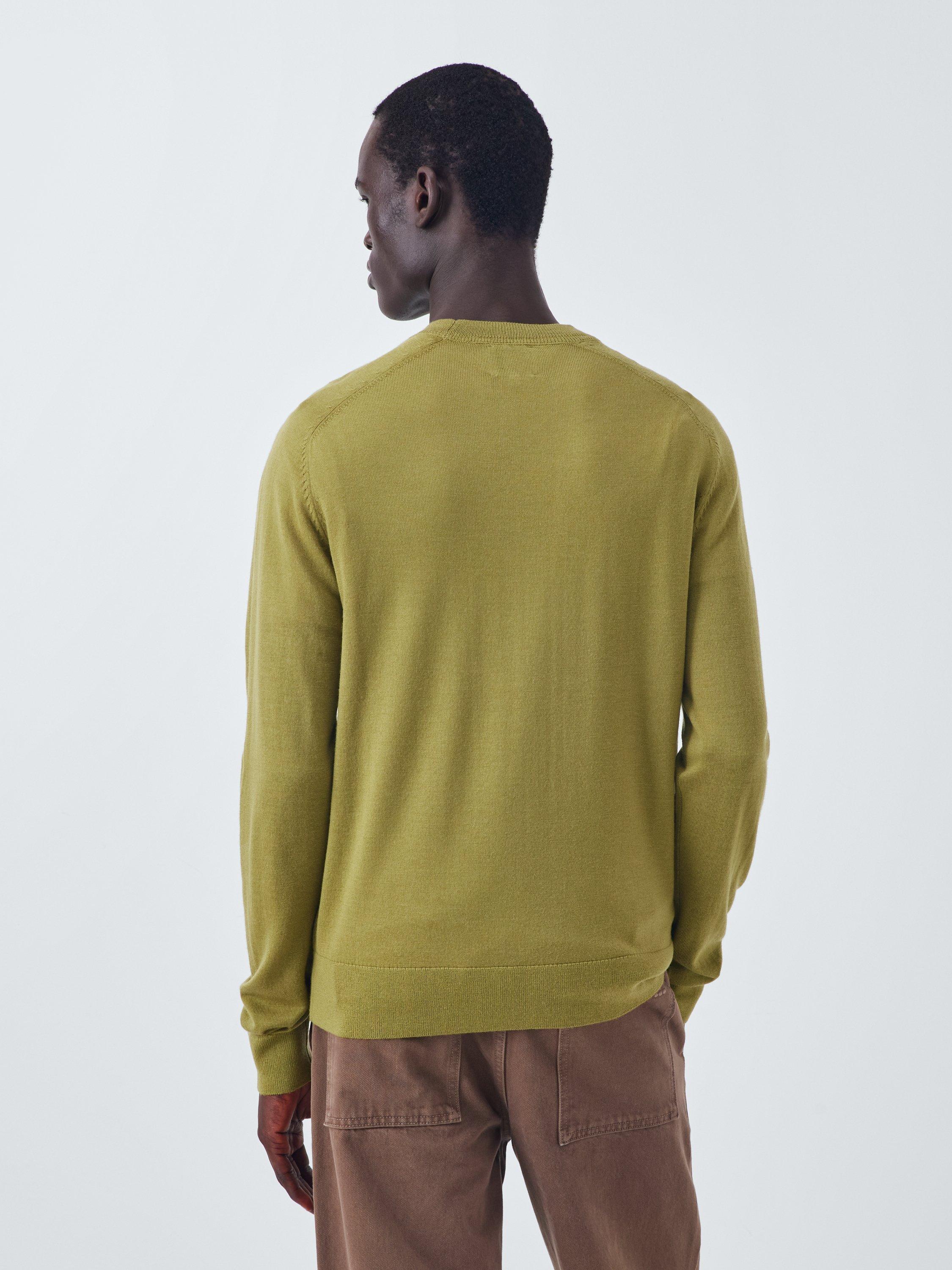 Product image 2 of 6, which shows Kin Merino Wool Saddle Neck Jumper, Dried Herb, S