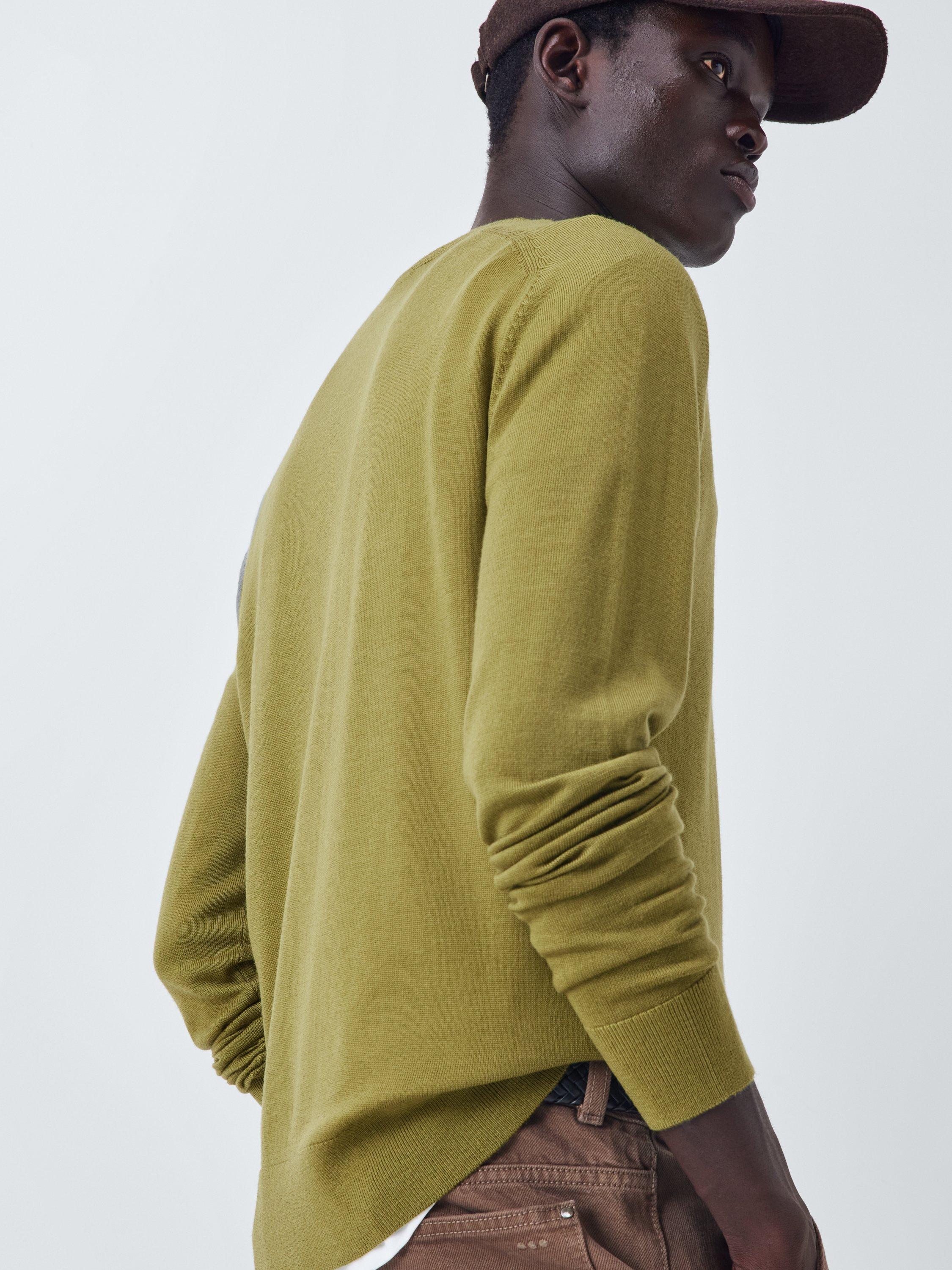 Product image 6 of 6, which shows Kin Merino Wool Saddle Neck Jumper, Dried Herb, S