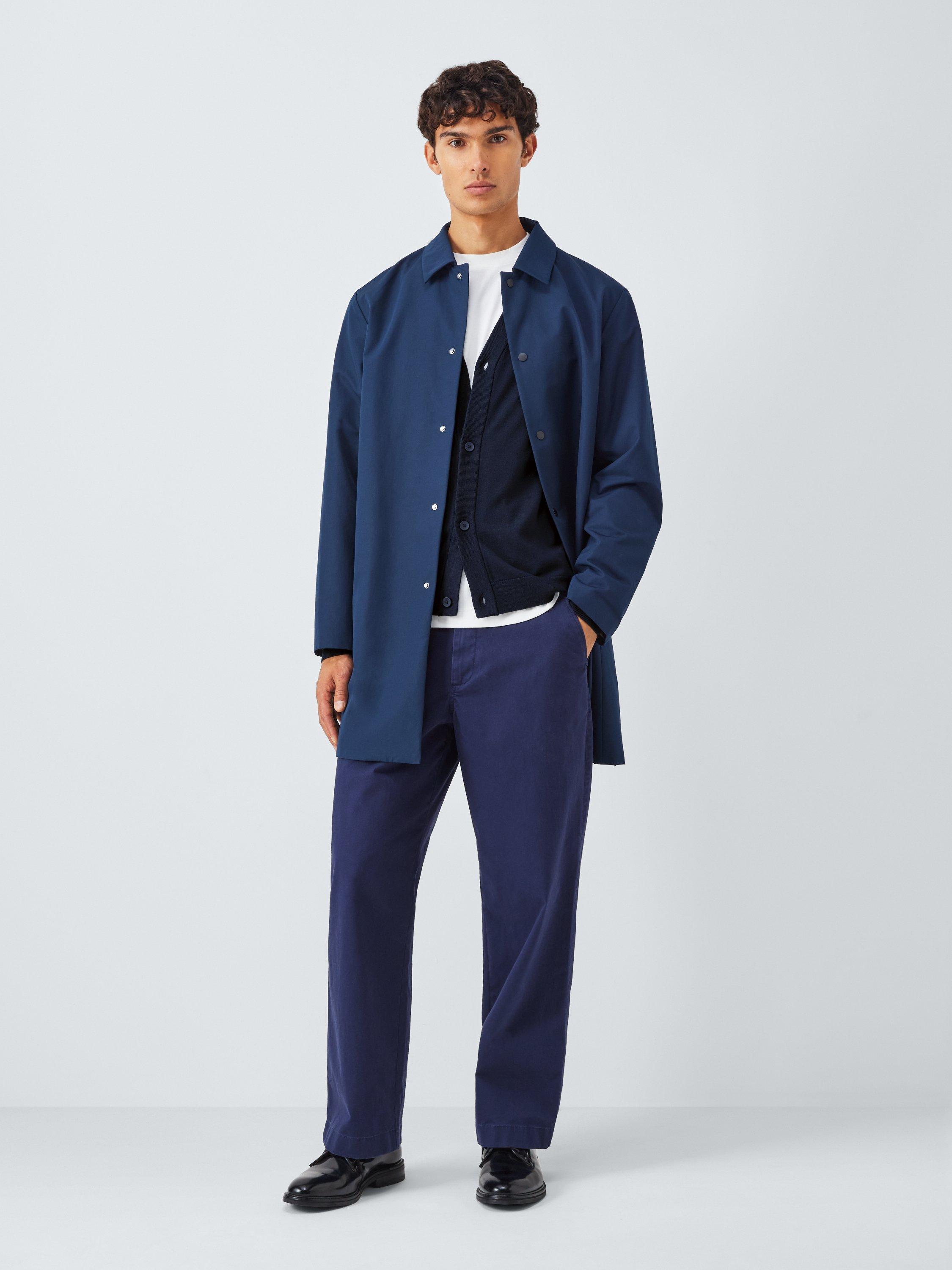 Product image 3 of 6, which shows Kin Merino Wool Saddle V-Neck Cardigan, Dark Sapphire, L