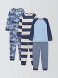 John Lewis Kids' Mountain Pyjamas, Pack of 3, Blue