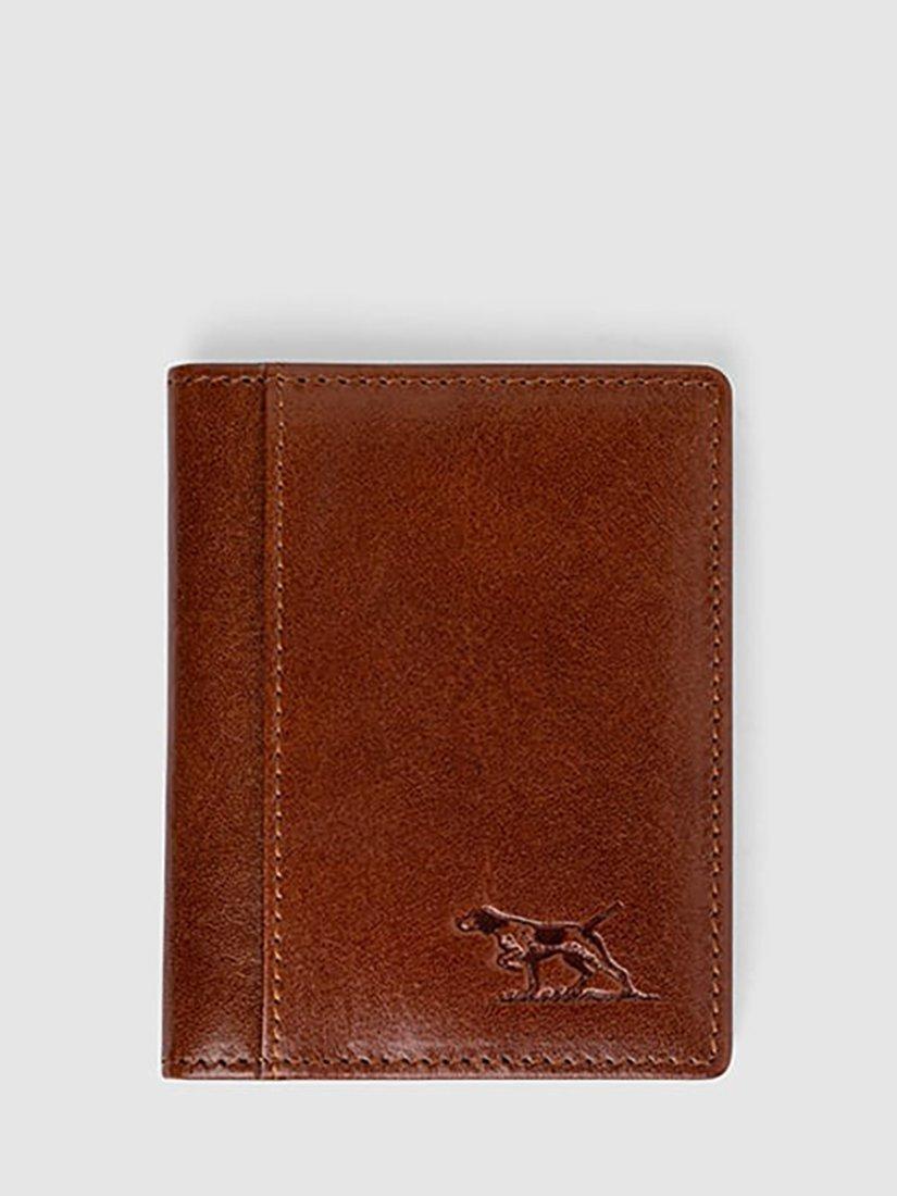 Product image 1 of 6, which shows Rodd & Gunn Walton Landscape Fold 8cc Leather Cardholder, Cognac, One Size