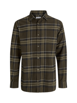 Jack & Jones Joshua Cotton Blend Checked Shirt, Delicioso, Delicioso
