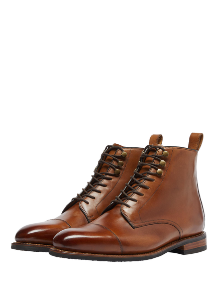 Oliver Sweeney Inglesham Hand Finished Leather Derby Boots - view 2, Cognac