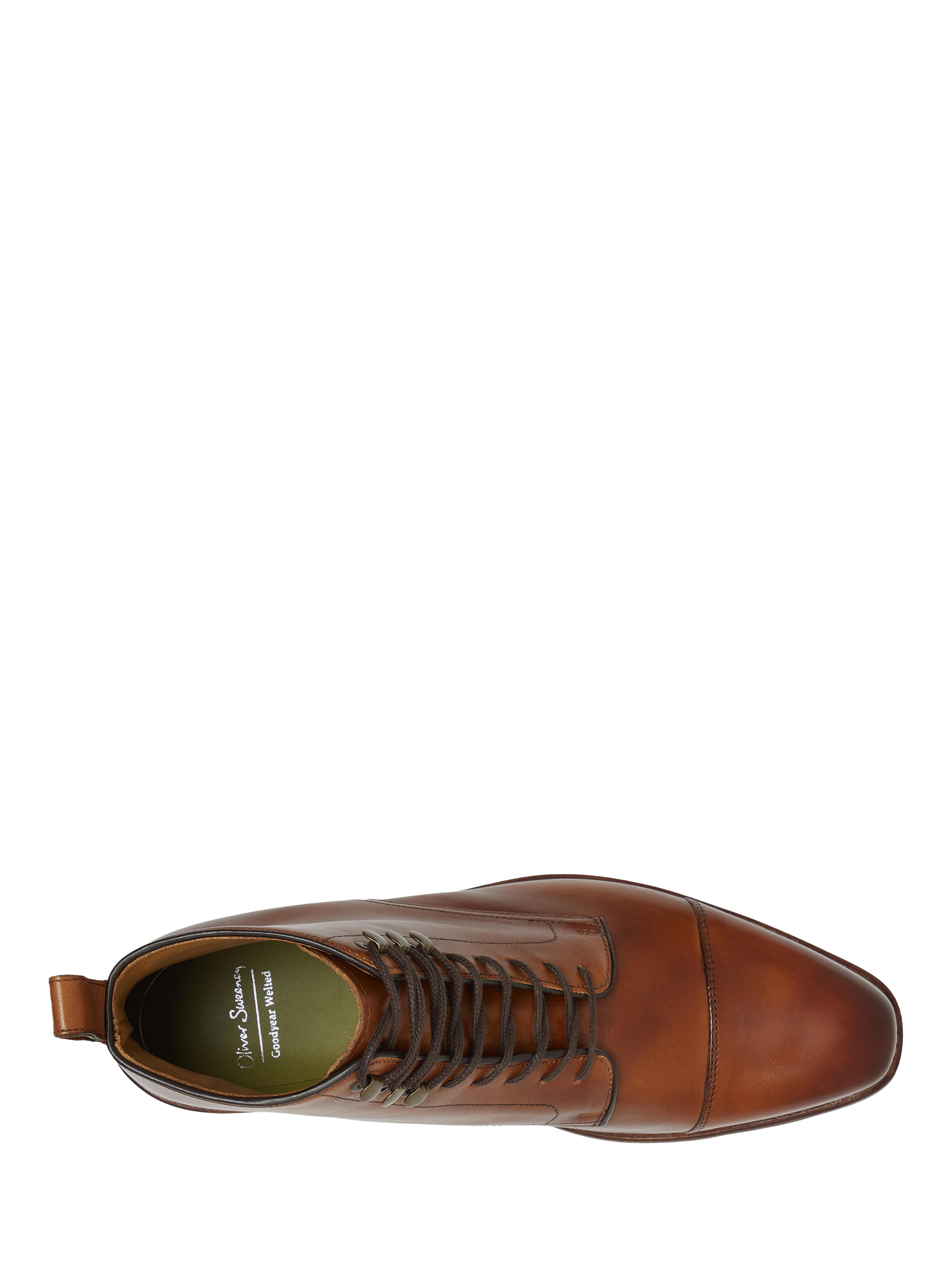 Product image 5 of 5, which shows Oliver Sweeney Inglesham Hand Finished Leather Derby Boots, Cognac, 6