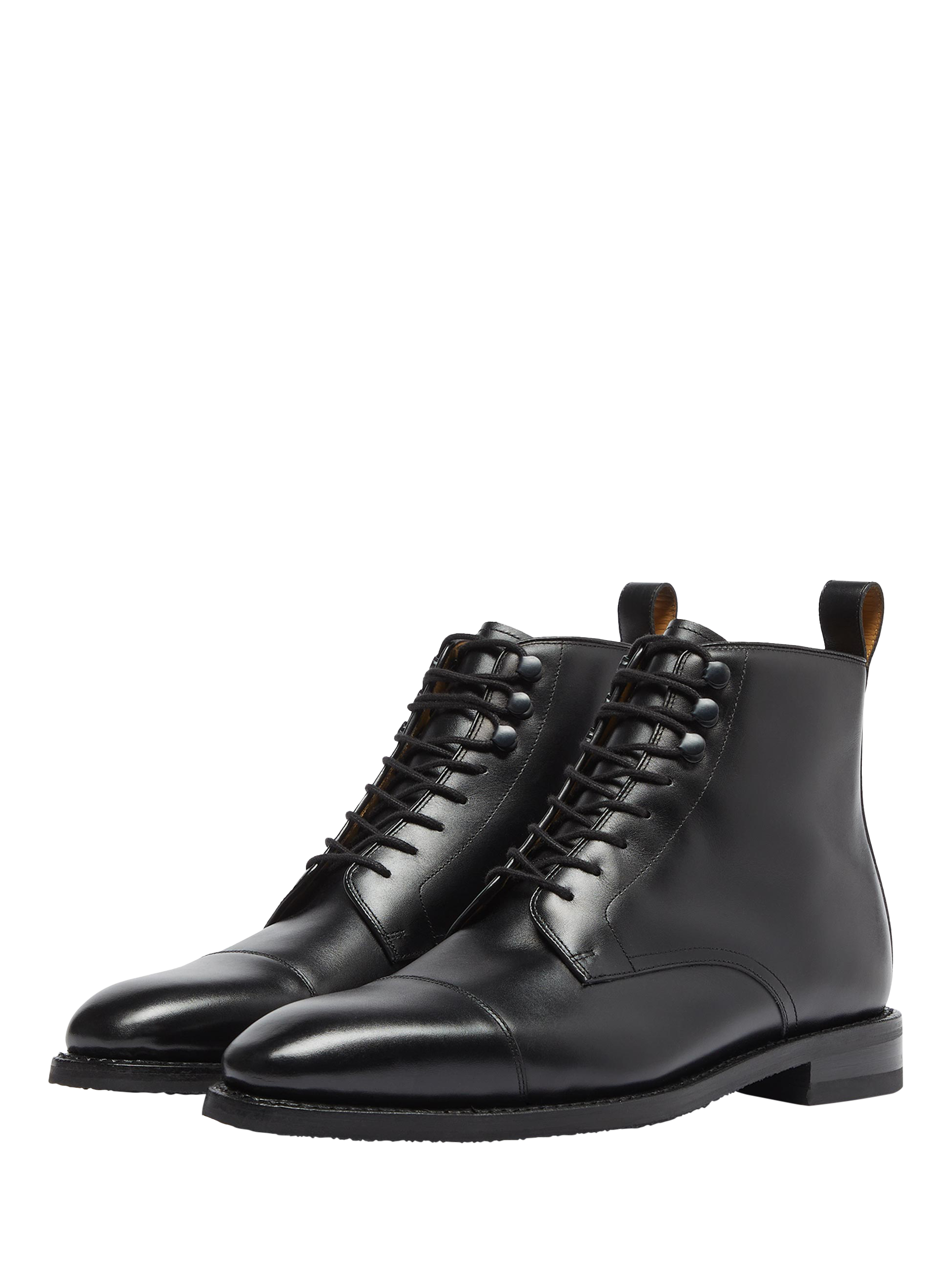 Product image 2 of 5, which shows Oliver Sweeney Inglesham Hand Finished Leather Derby Boots, Black, 6