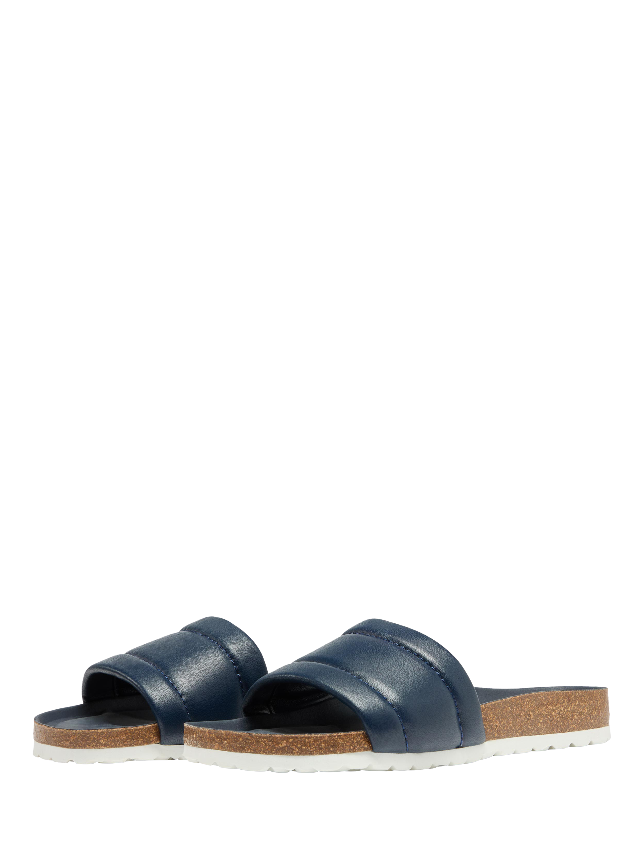 Product image 2 of 5, which shows Oliver Sweeney Bornos Leather Slider Sandals, Navy, 6