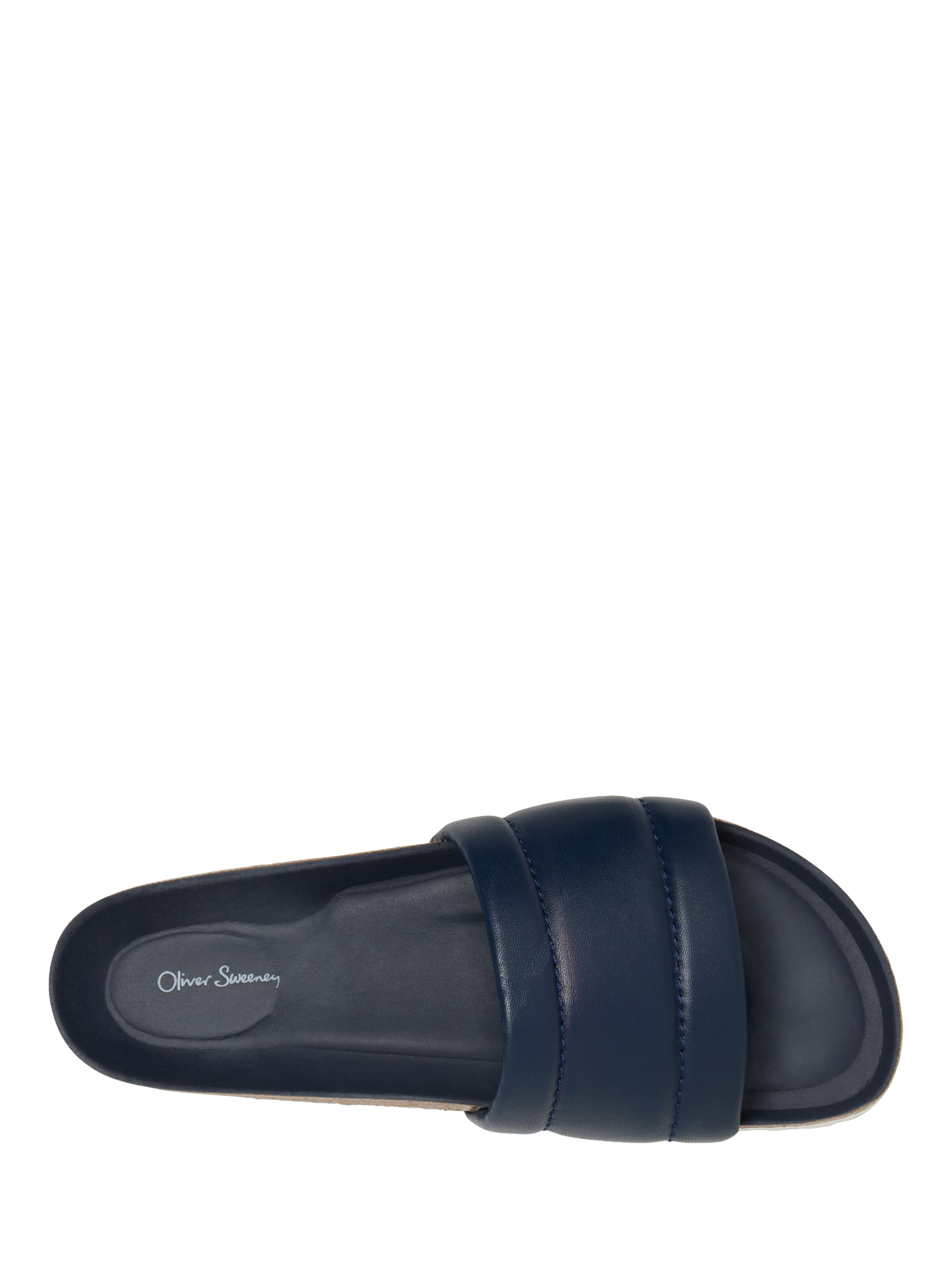 Product image 5 of 5, which shows Oliver Sweeney Bornos Leather Slider Sandals, Navy, 6