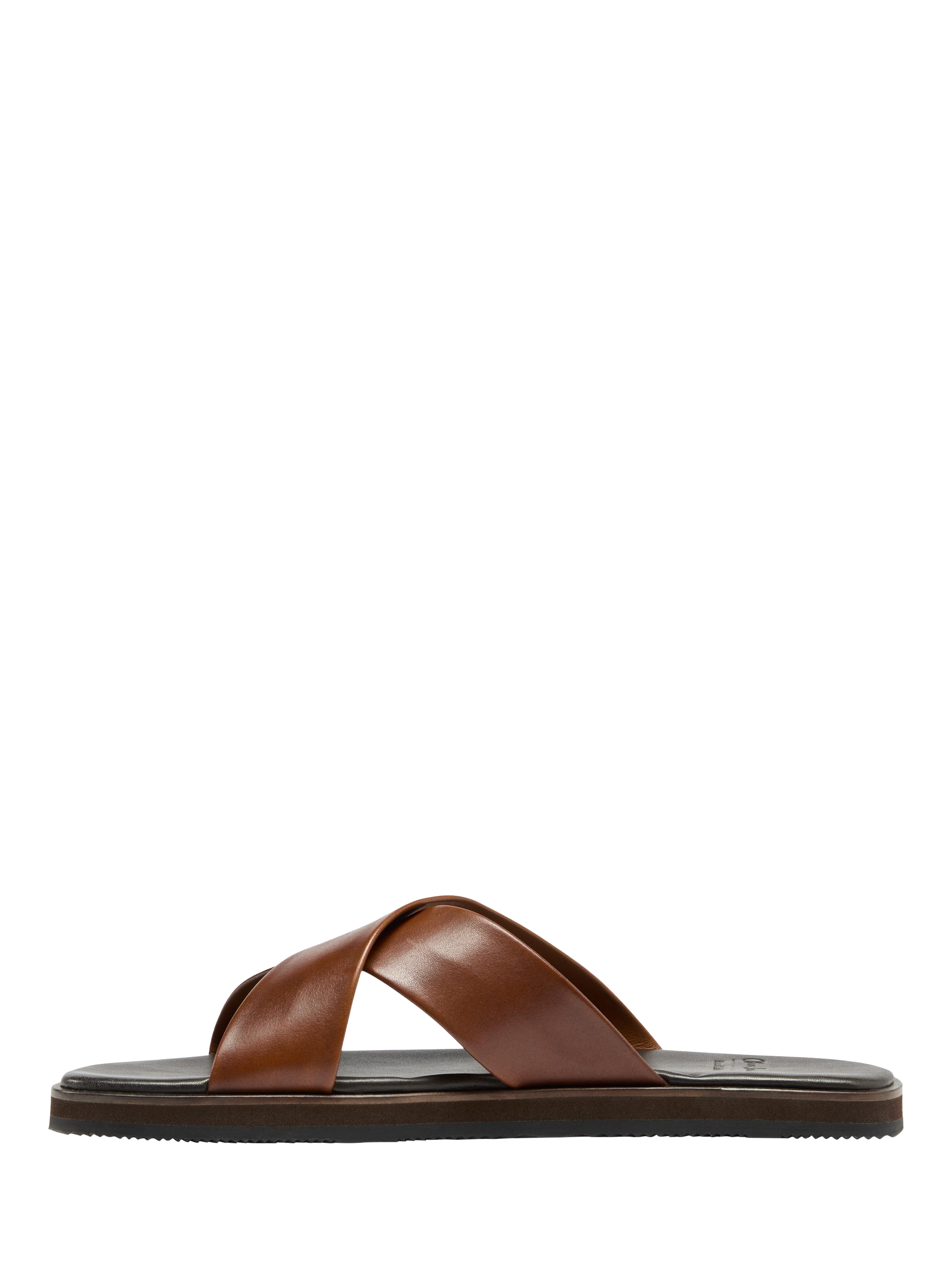 Product image 3 of 5, which shows Oliver Sweeney Chesil  Antiqued Leather Cross Over Footbed Sandals, Tan, 6
