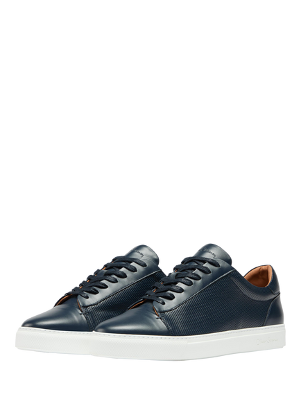 Oliver Sweeney Almada Leather Perforated Trainers - view 2, Navy