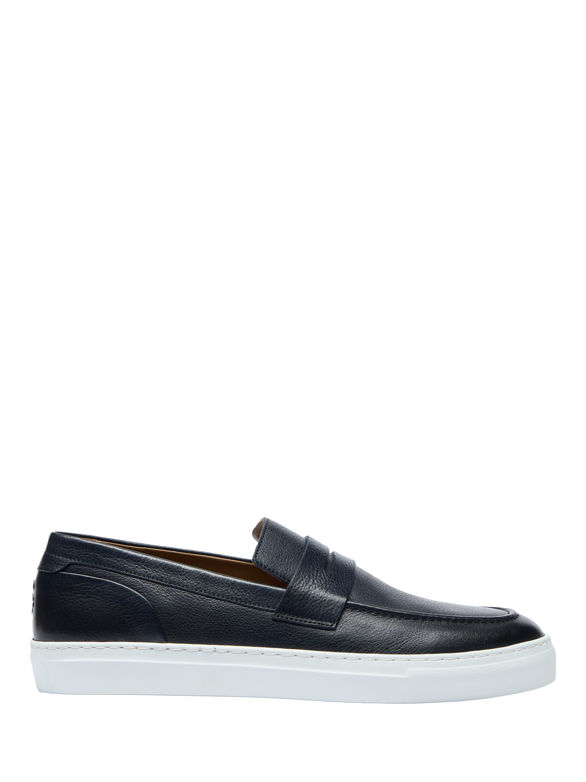Product image 1 of 5, which shows Oliver Sweeney Amesbury Milled Leather Penny Loafers, Navy, 6