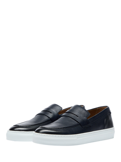 Oliver Sweeney Amesbury Milled Leather Penny Loafers - view 2, Navy