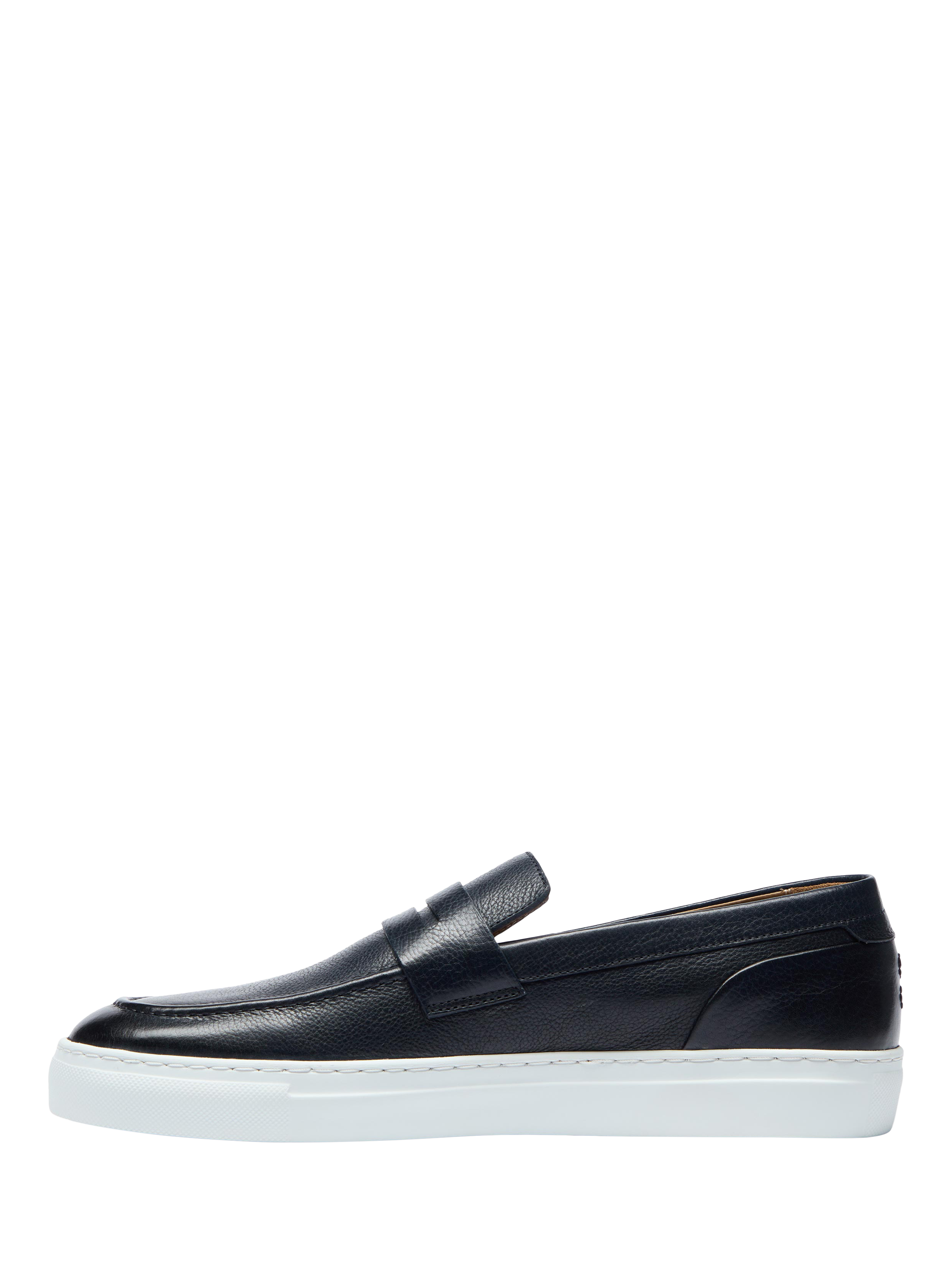 Product image 3 of 5, which shows Oliver Sweeney Amesbury Milled Leather Penny Loafers, Navy, 6