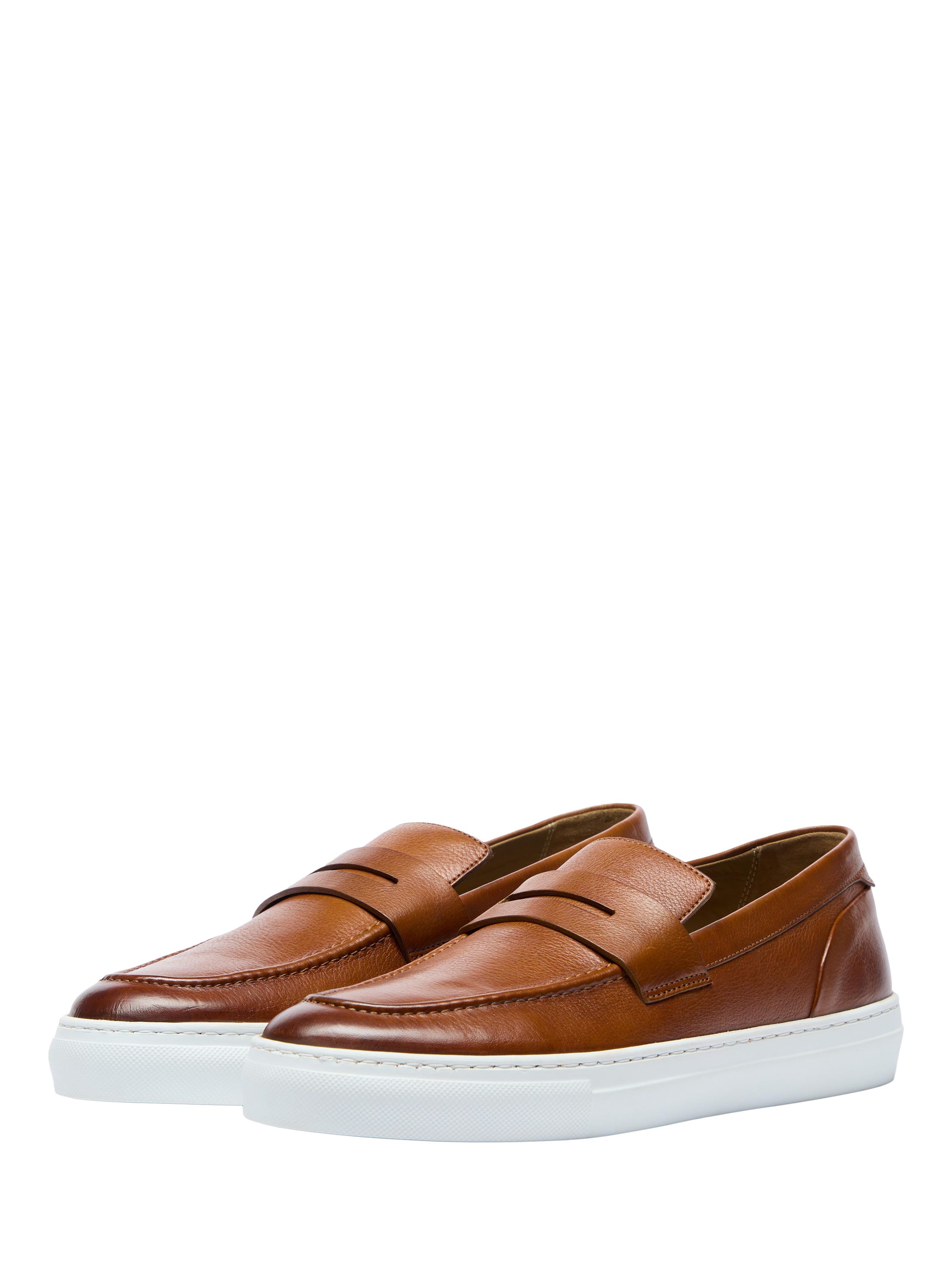 Product image 2 of 5, which shows Oliver Sweeney Amesbury Milled Leather Penny Loafers, Tan, 6