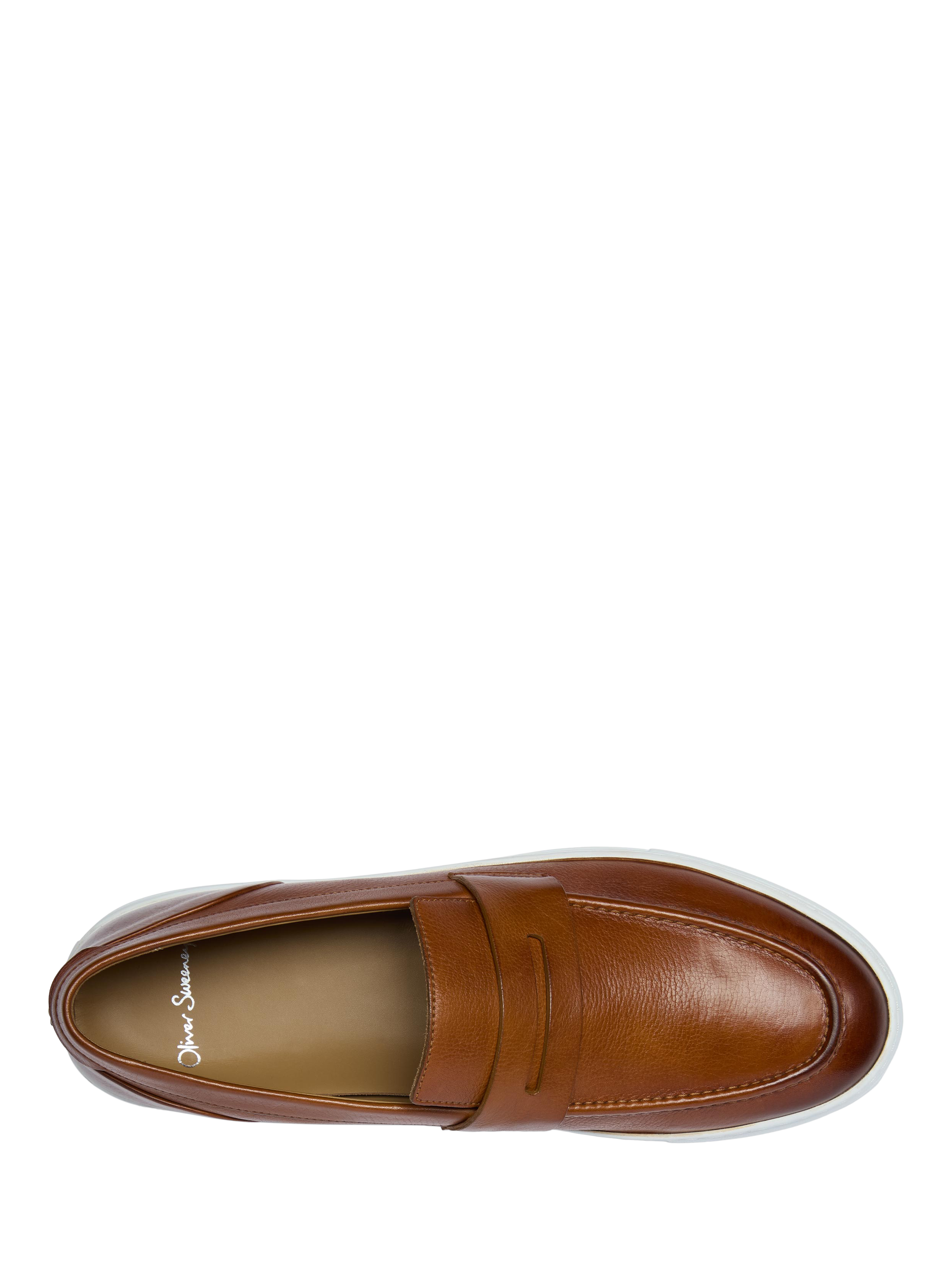 Product image 5 of 5, which shows Oliver Sweeney Amesbury Milled Leather Penny Loafers, Tan, 6